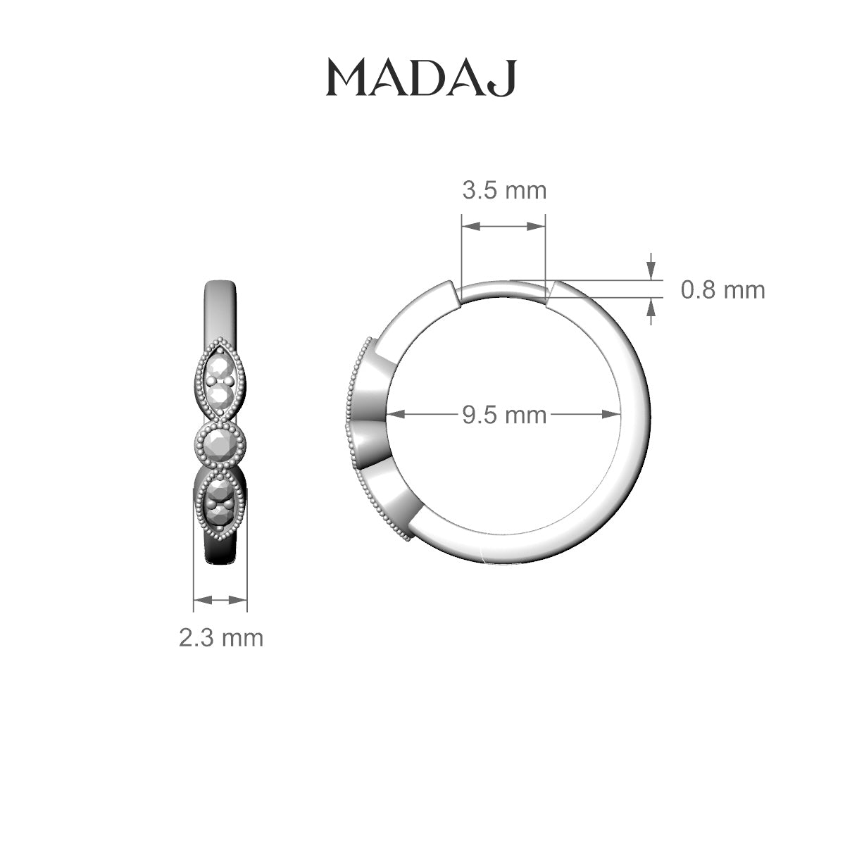 Roma | 18k Yellow Gold 9.5 mm Emerald & Diamond Hoop Piercing