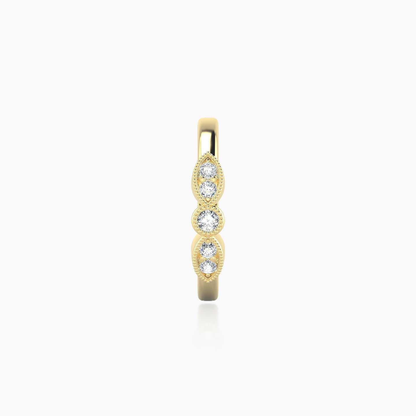 Roma | 18k Yellow Gold 9.5 mm Diamond Nose Ring Piercing