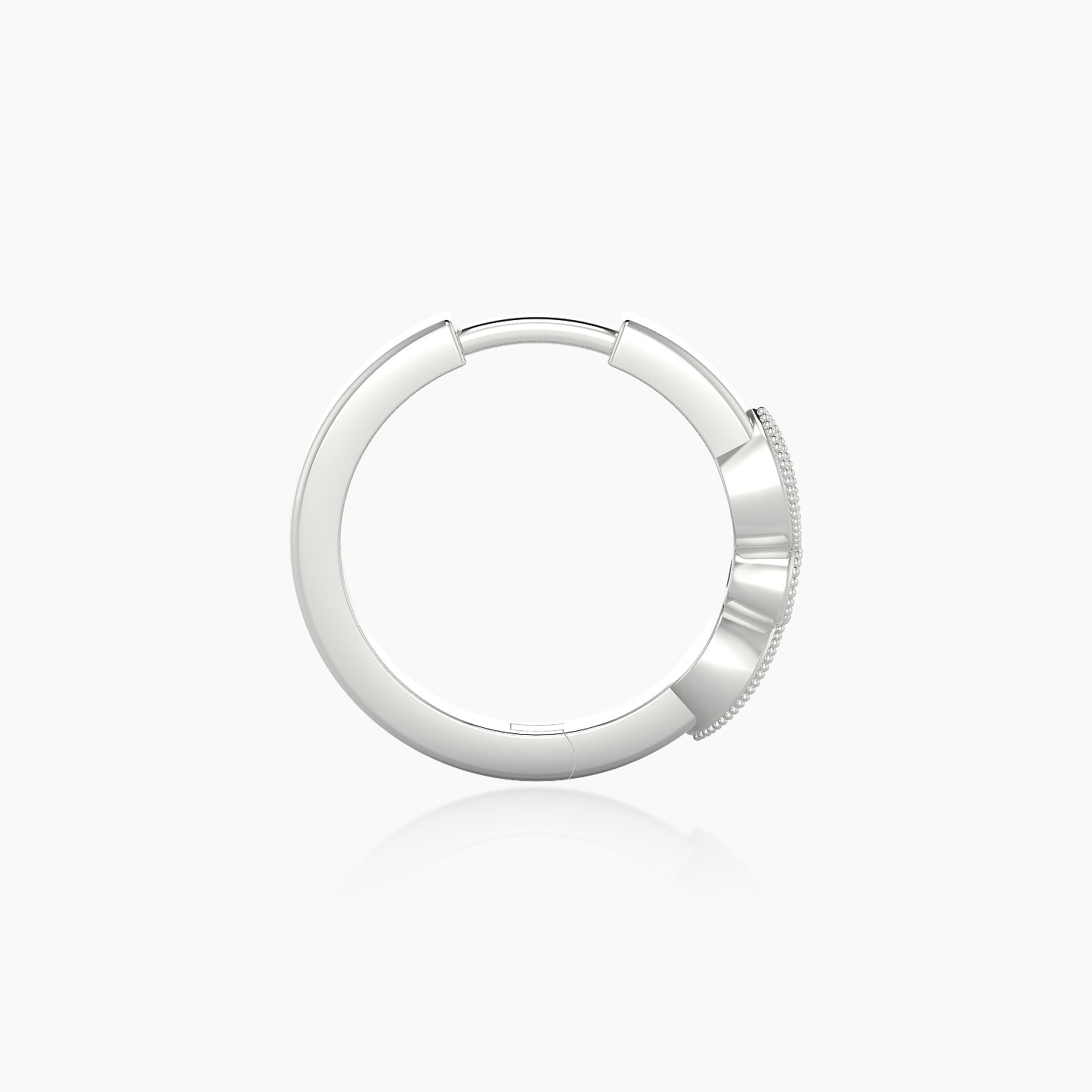 Roma | 18k White Gold 9.5 mm Diamond Nose Ring Piercing