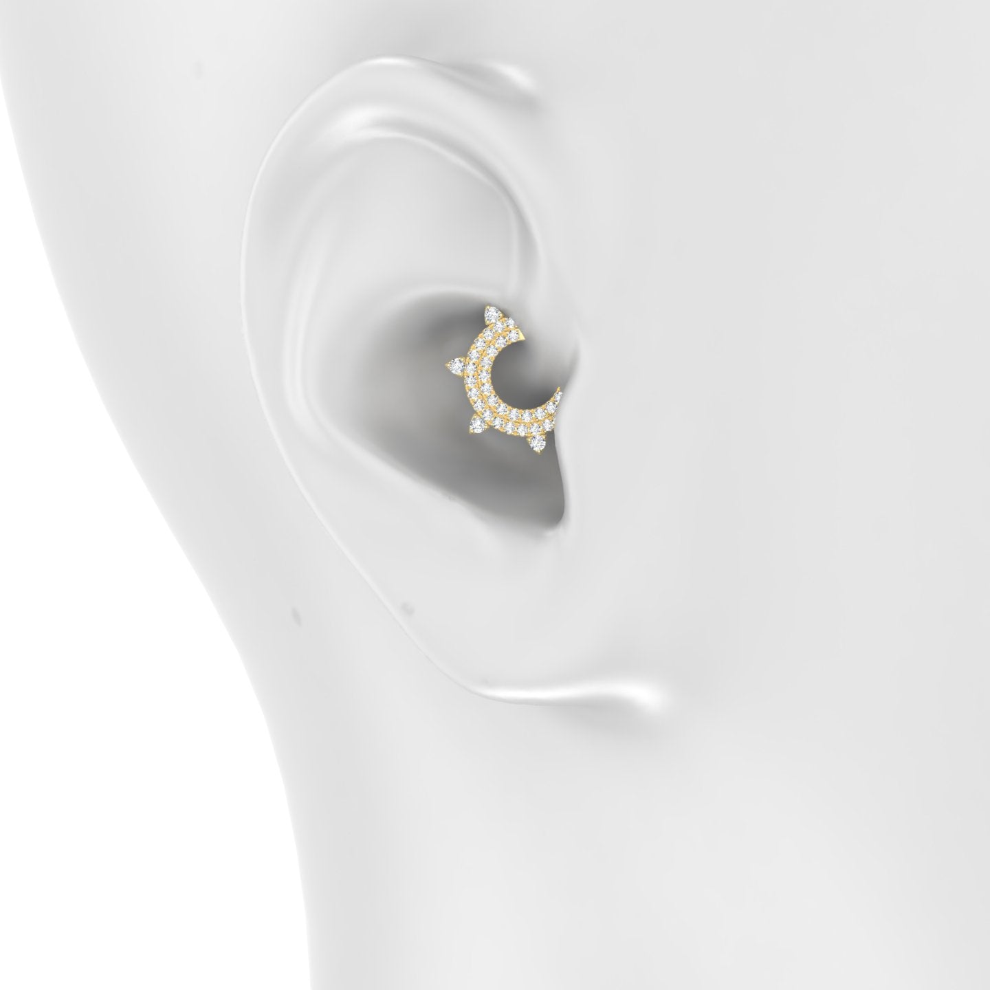 Saga | 18k Yellow Gold 6.5 mm Diamond Daith Piercing