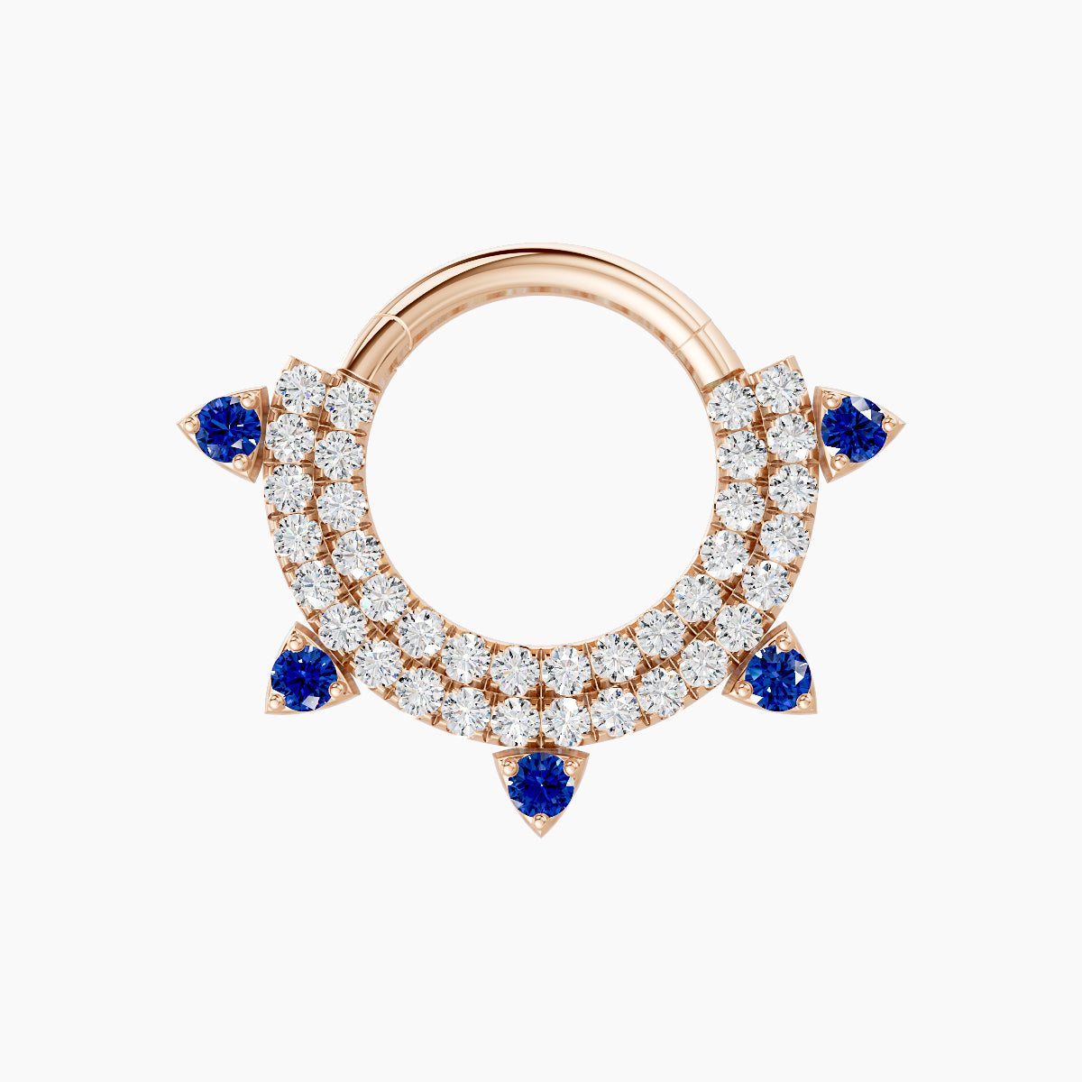 Saga | 18k Rose Gold 8 mm Sapphire & Diamond Daith Piercing