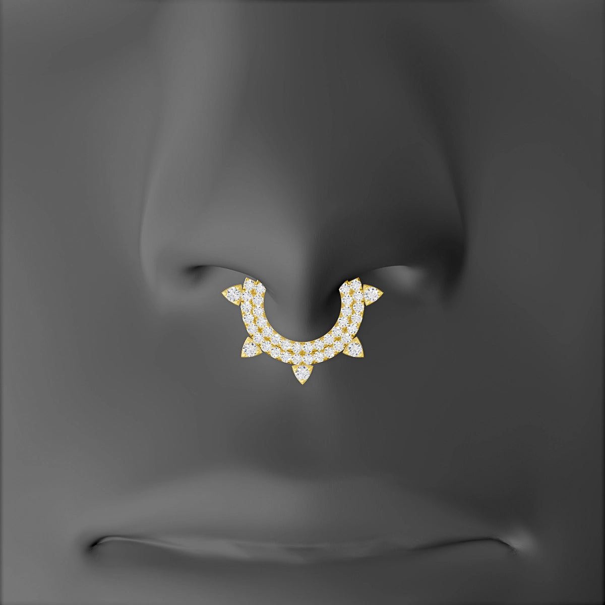 Saga | 18k Yellow Gold 8 mm Diamond Septum Piercing