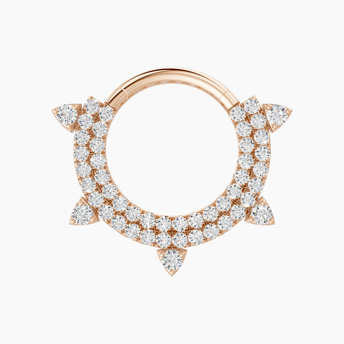 Saga | 18k Rose Gold 9.5 mm Diamond Daith Piercing