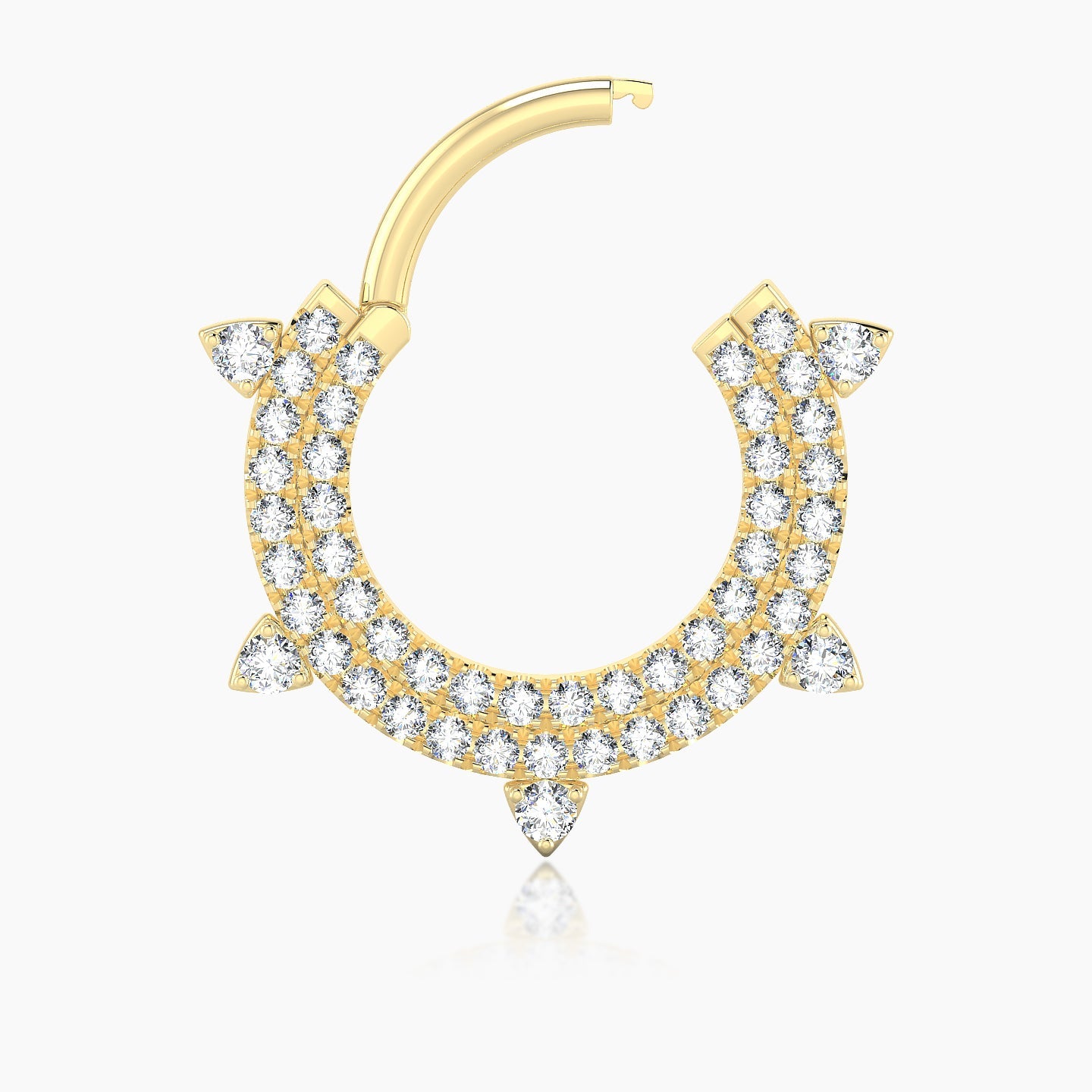 Saga | 18k Yellow Gold 9.5 mm Diamond Septum Piercing