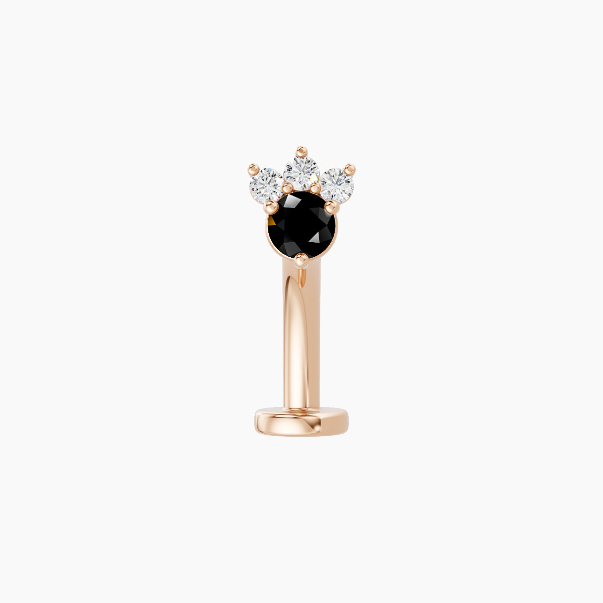 Sedna | 18k Rose Gold 10 mm 4.5 mm Black Diamond & Diamond Floating Navel Piercing