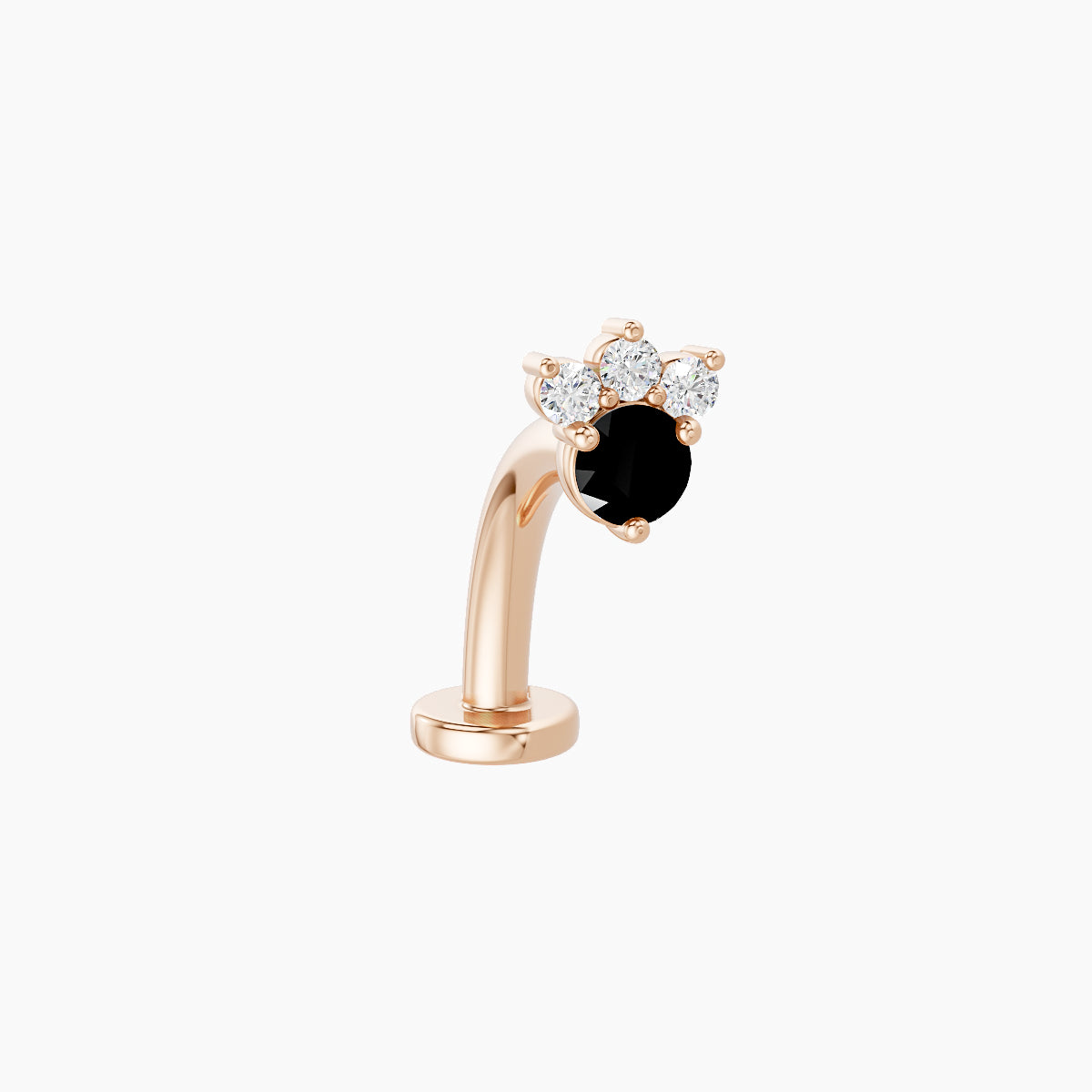 Sedna | 18k Rose Gold 10 mm 4.5 mm Black Diamond & Diamond Floating Navel Piercing