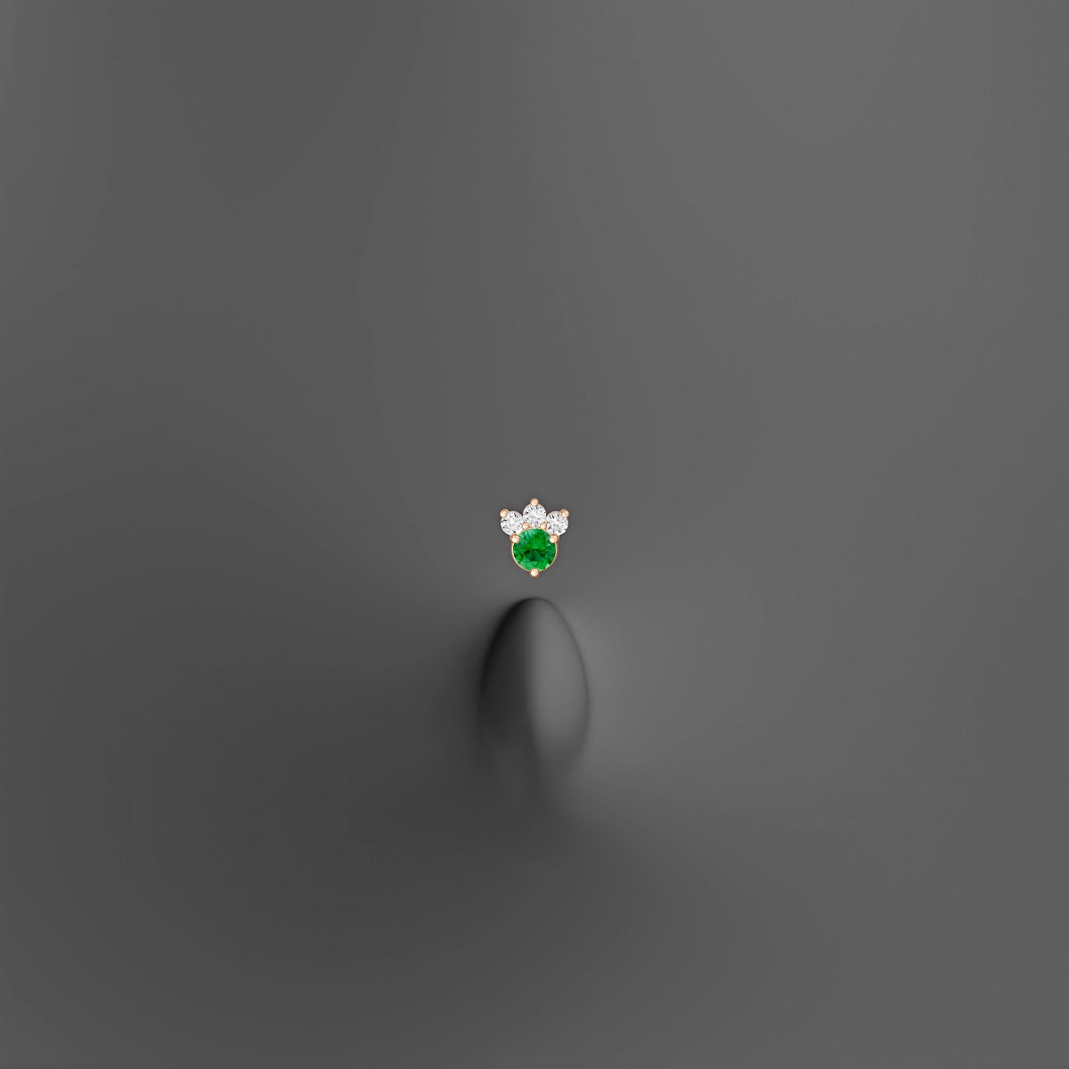 Sedna | 18k Rose Gold 10 mm 4.5 mm Emerald & Diamond Floating Navel Piercing