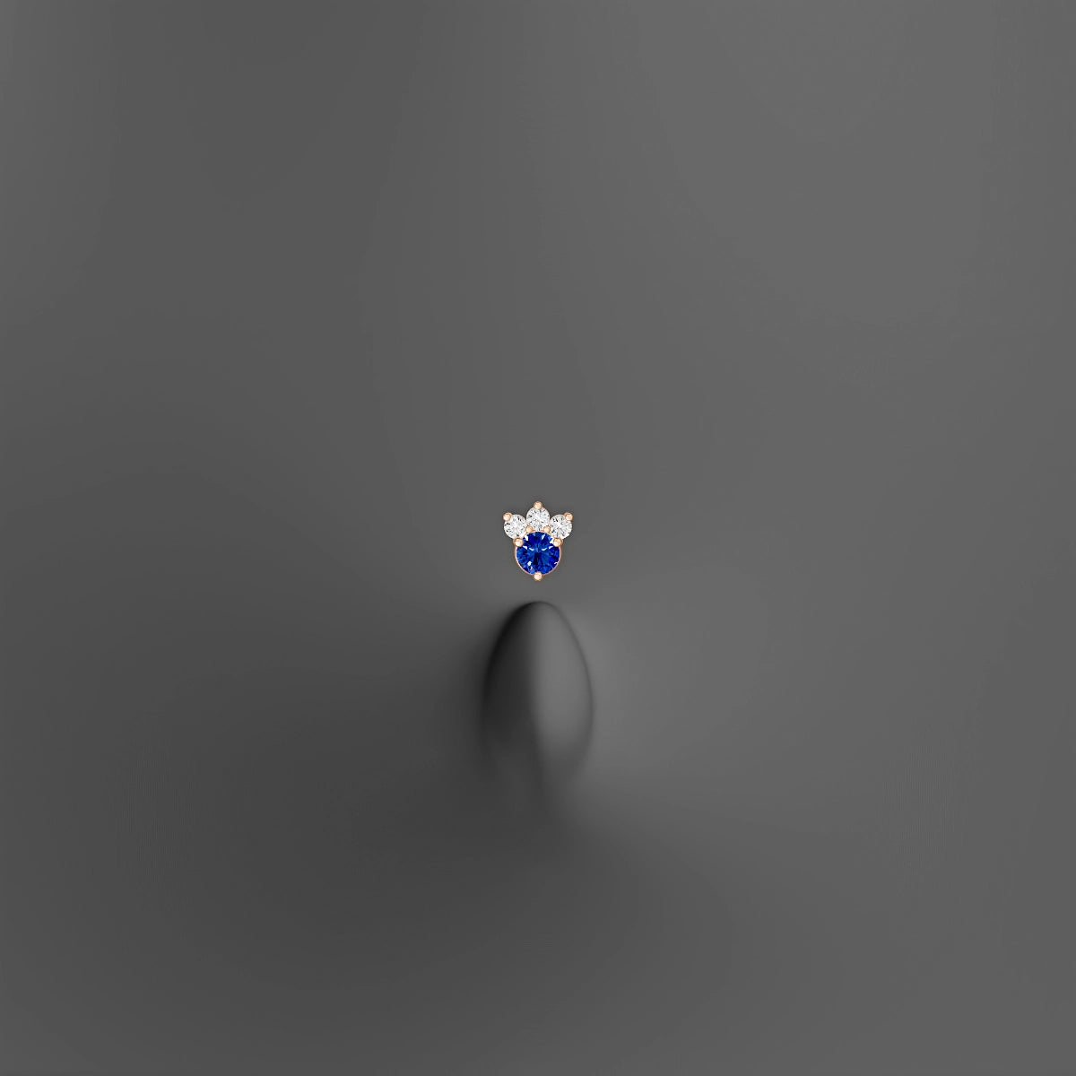 Sedna | 18k Rose Gold 10 mm 4.5 mm Sapphire & Diamond Floating Navel Piercing