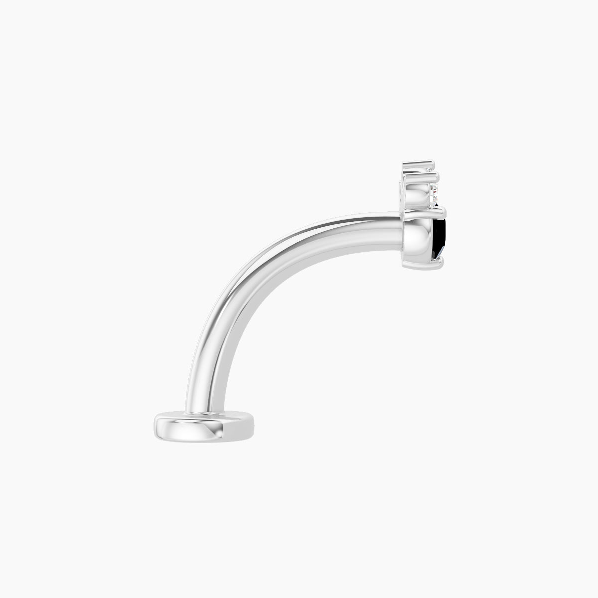 Sedna | 18k White Gold 10 mm 4.5 mm Black Diamond & Diamond Floating Navel Piercing
