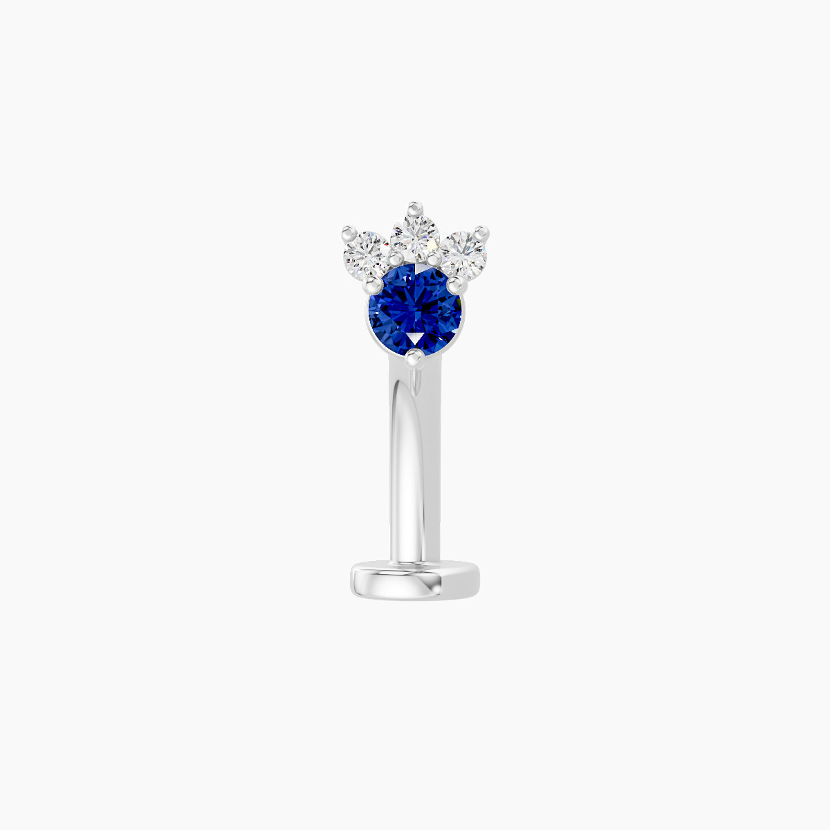 Sedna | 18k White Gold 10 mm 4.5 mm Sapphire & Diamond Floating Navel Piercing