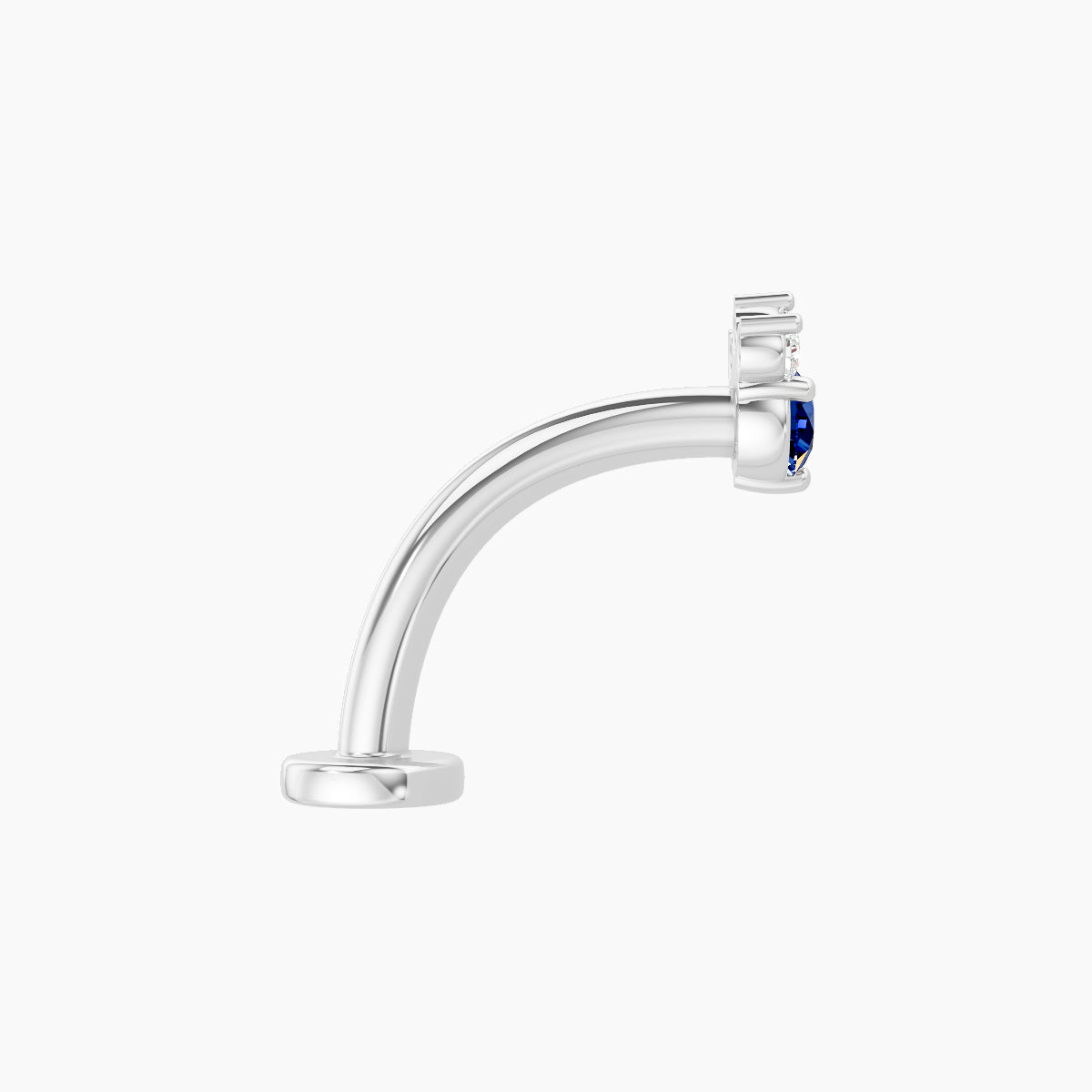 Sedna | 18k White Gold 10 mm 4.5 mm Sapphire & Diamond Floating Navel Piercing