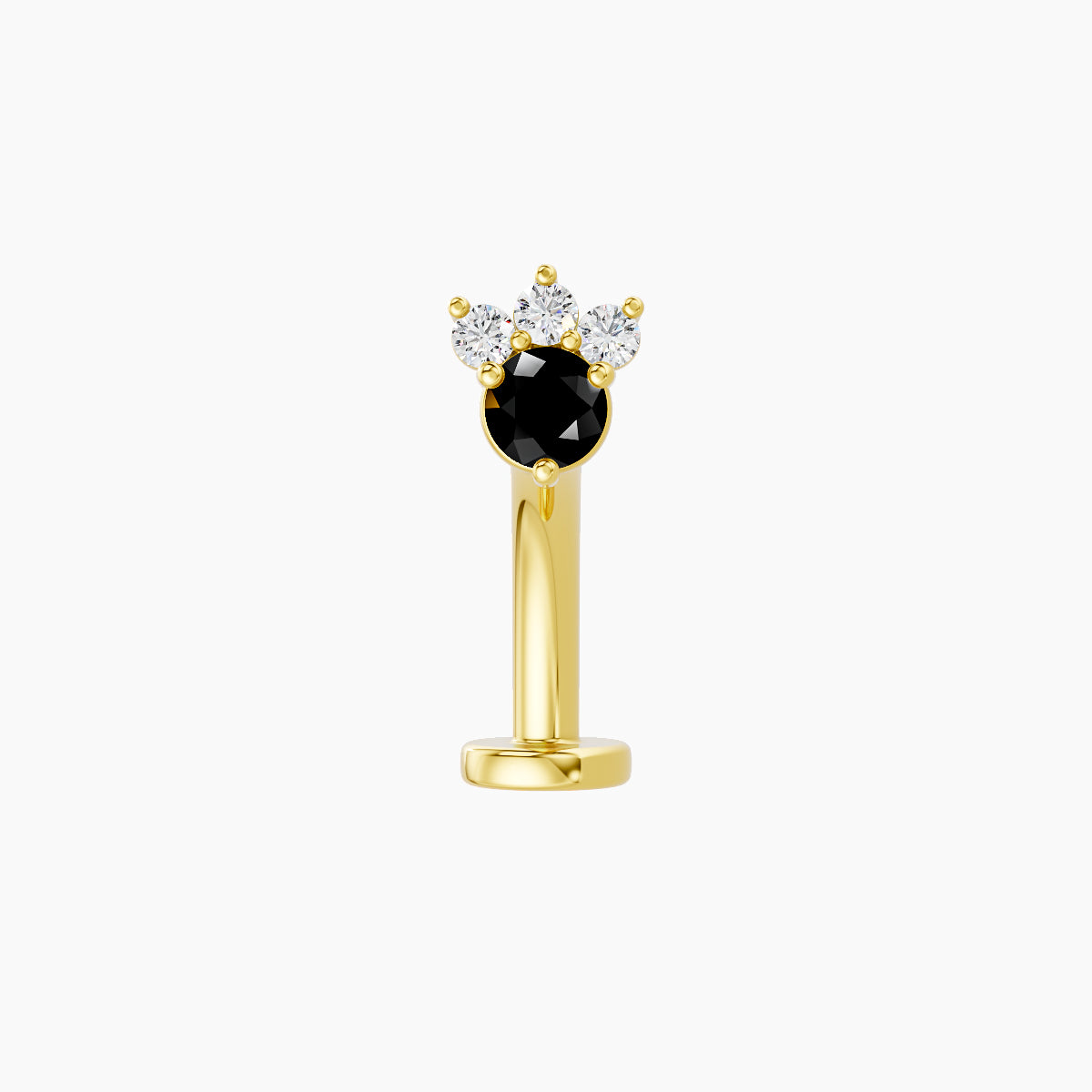 Sedna | 18k Yellow Gold 10 mm 4.5 mm Black Diamond & Diamond Floating Navel Piercing