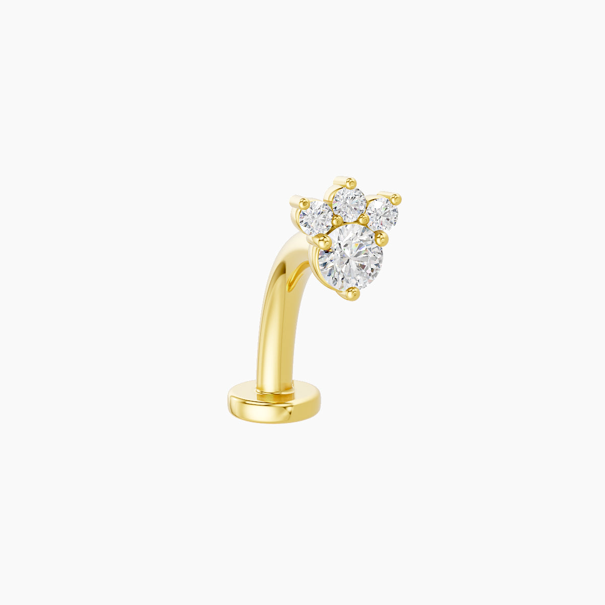 Sedna | 18k Yellow Gold 5 mm 10 mm Diamond Floating Navel Piercing