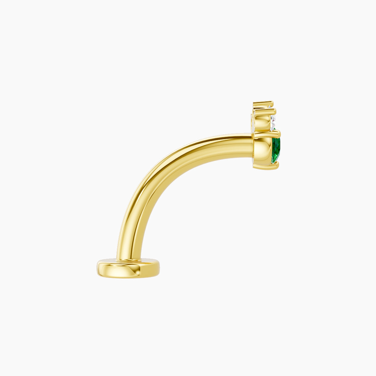 Sedna | 18k Yellow Gold 10 mm 4.5 mm Emerald & Diamond Floating Navel Piercing