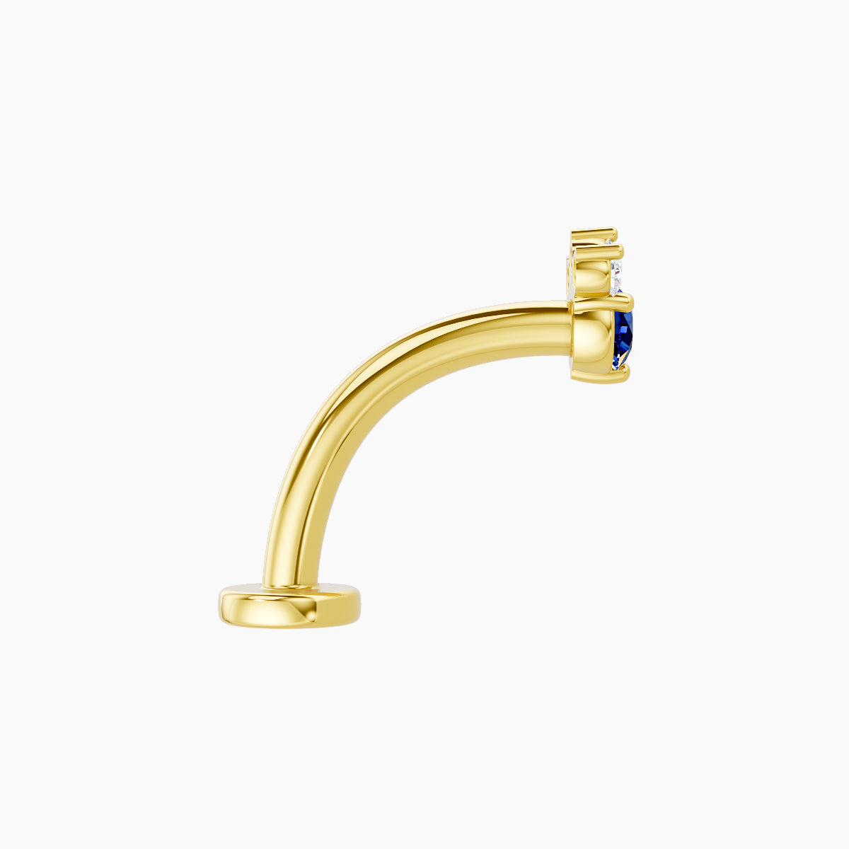 Sedna | 18k Yellow Gold 10 mm 4.5 mm Sapphire & Diamond Floating Navel Piercing