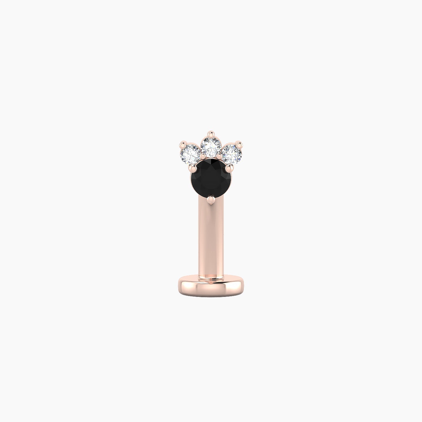 Sedna | 18k Rose Gold 10 mm 4.5 mm Black Diamond & Diamond Floating Navel Piercing
