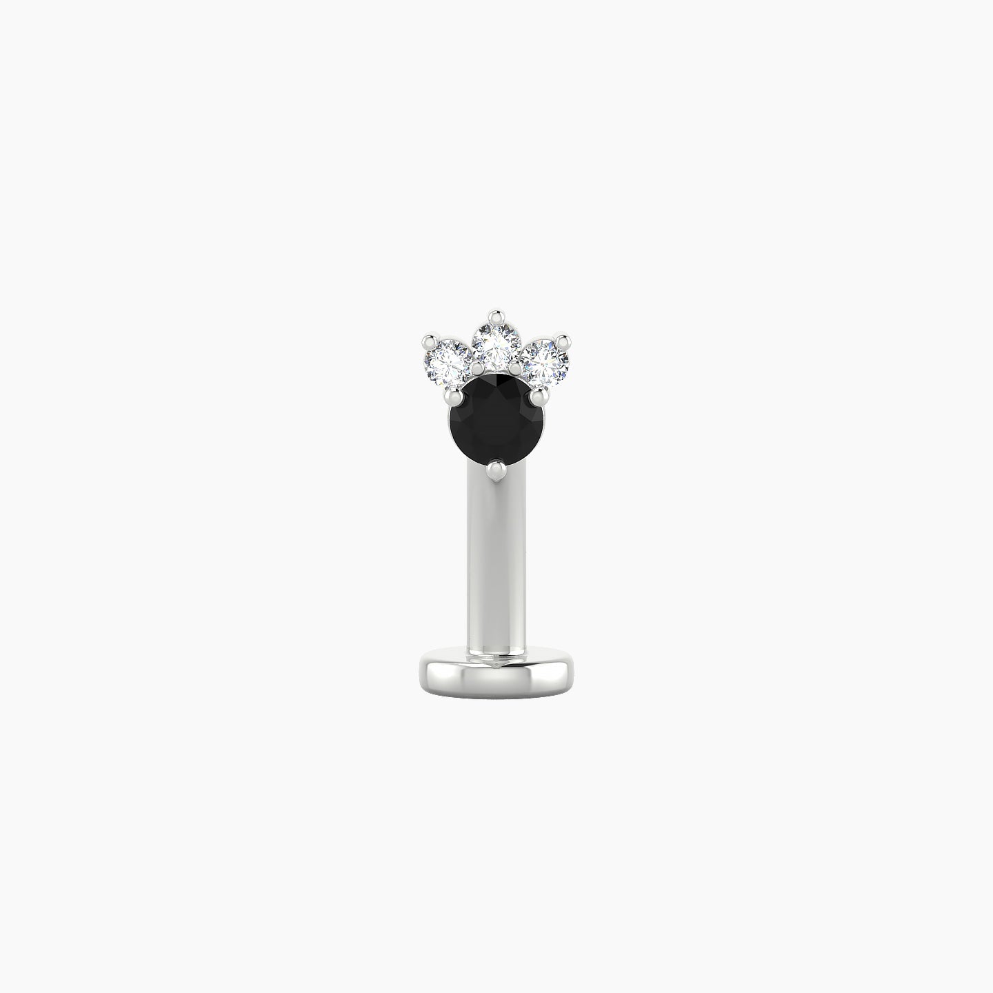 Sedna | 18k White Gold 10 mm 4.5 mm Black Diamond & Diamond Floating Navel Piercing