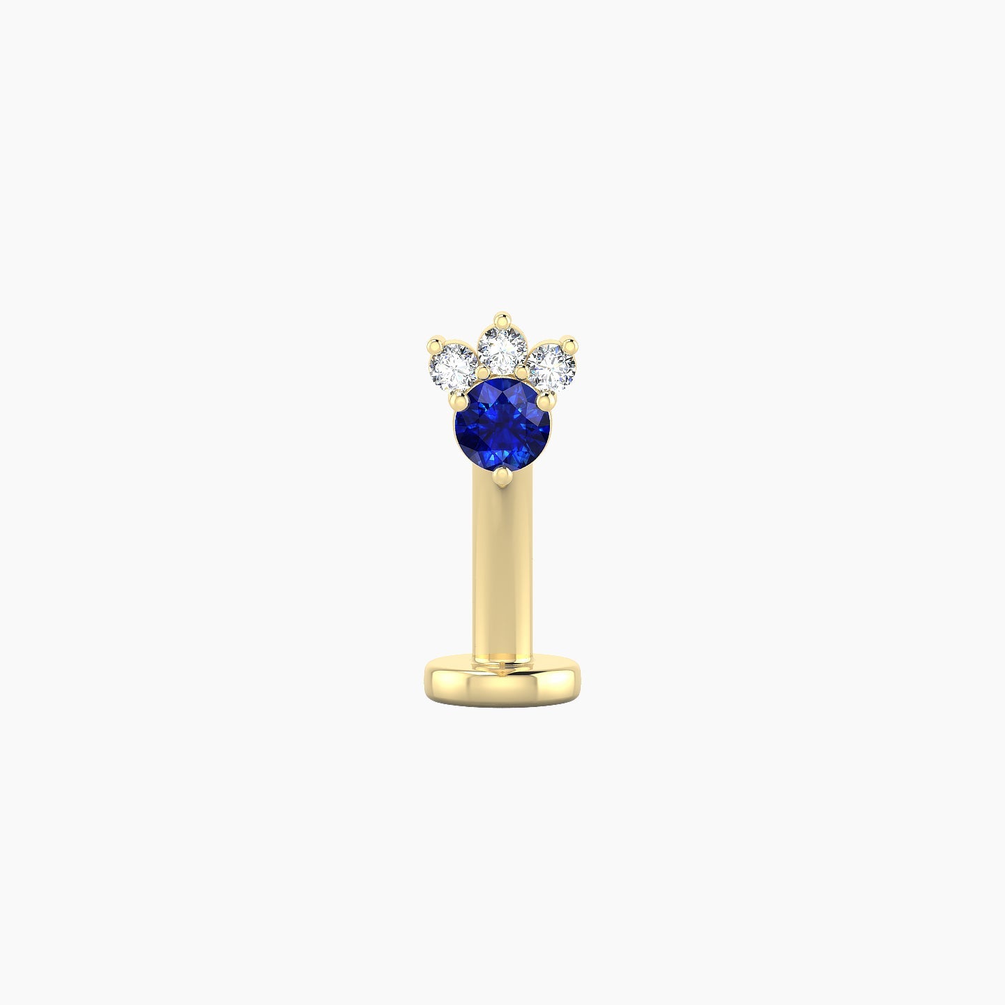 Sedna | 18k Yellow Gold 10 mm 4.5 mm Sapphire & Diamond Floating Navel Piercing