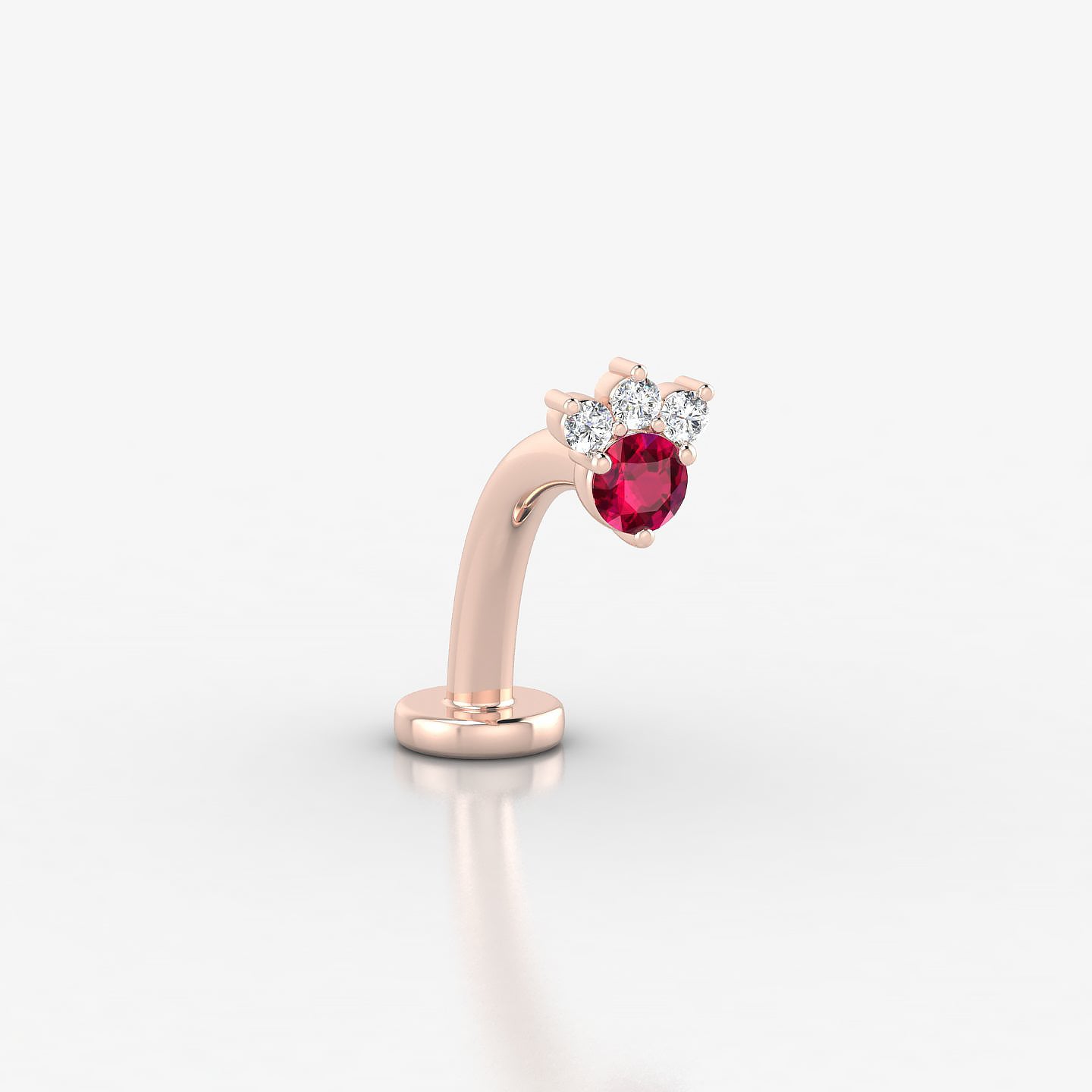 Sedna | 18k Rose Gold 10 mm 4.5 mm Ruby & Diamond Floating Navel Piercing