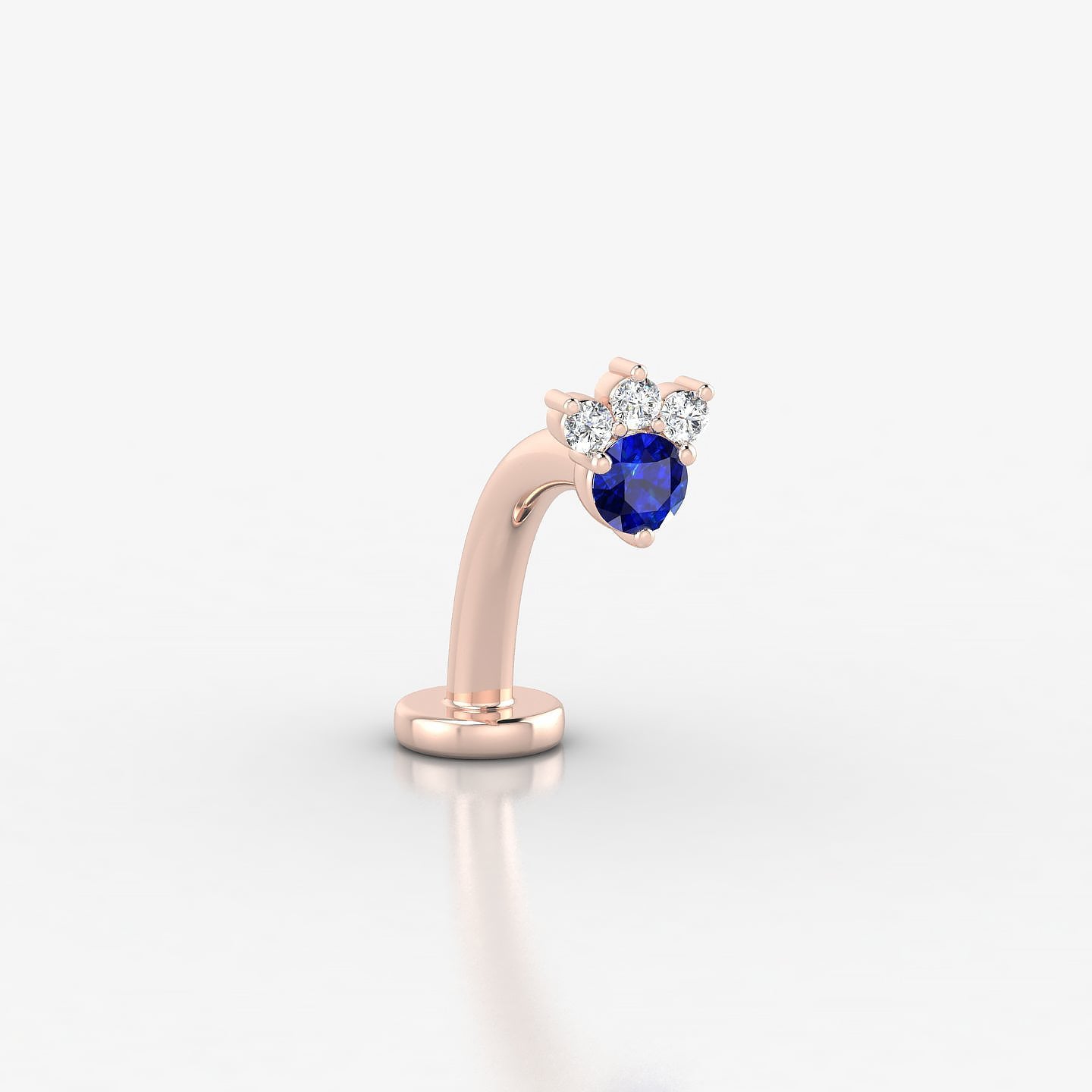 Sedna | 18k Rose Gold 10 mm 4.5 mm Sapphire & Diamond Floating Navel Piercing
