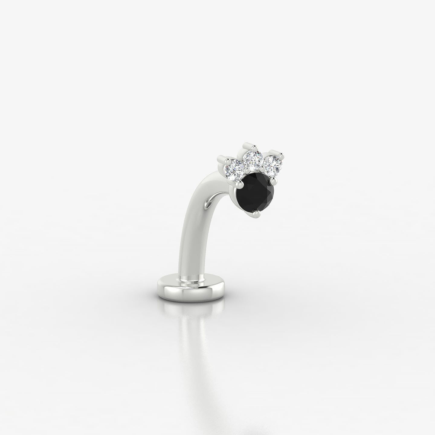 Sedna | 18k White Gold 10 mm 4.5 mm Black Diamond & Diamond Floating Navel Piercing