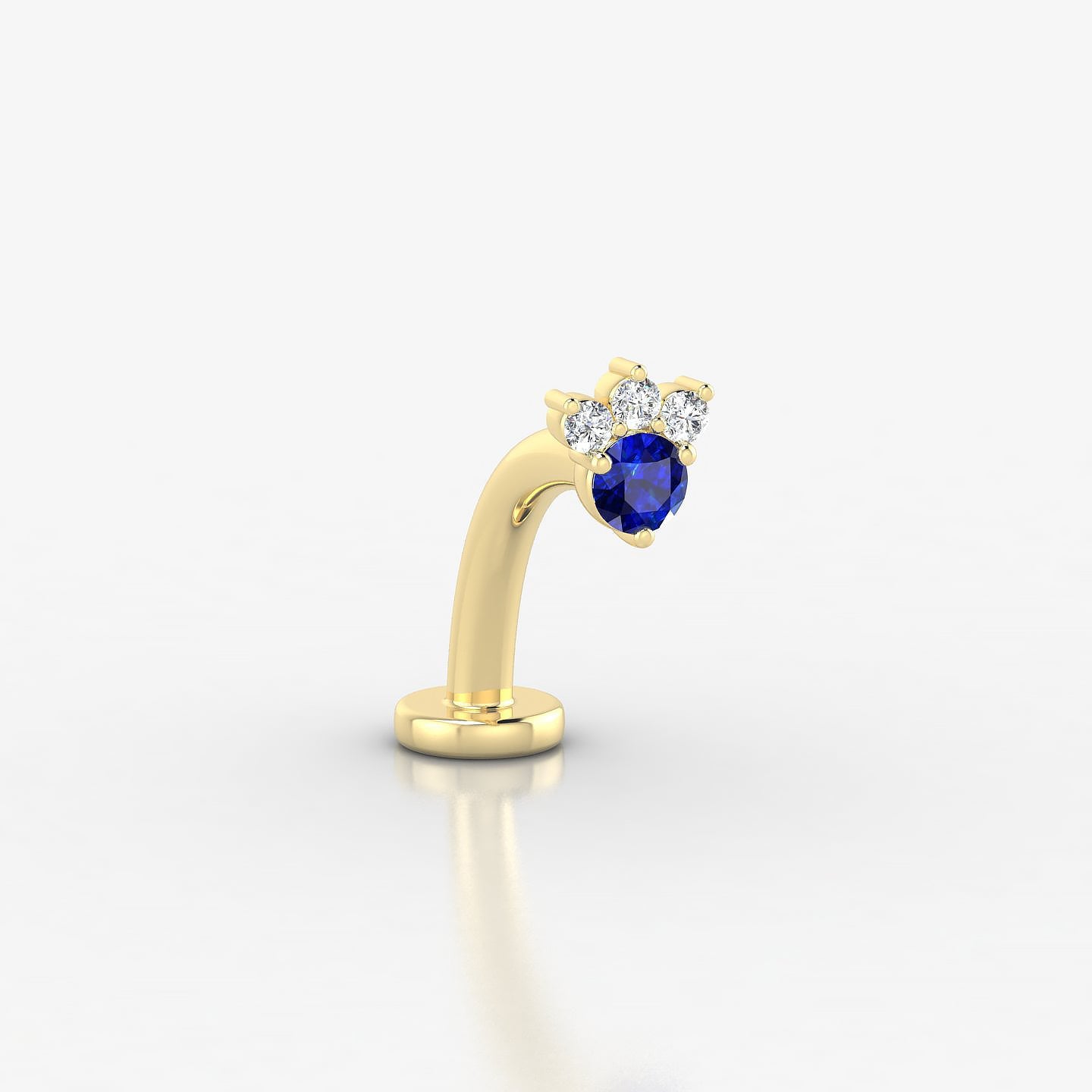 Sedna | 18k Yellow Gold 10 mm 4.5 mm Sapphire & Diamond Floating Navel Piercing