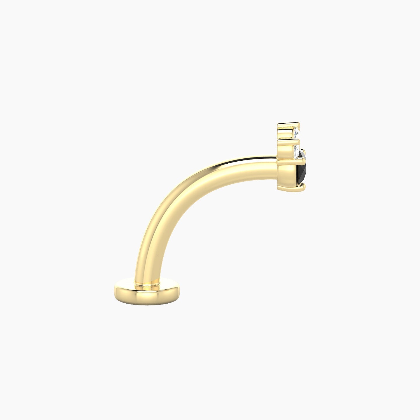 Sedna | 18k Yellow Gold 10 mm 4.5 mm Black Diamond & Diamond Floating Navel Piercing