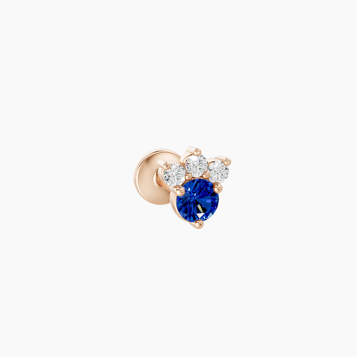 Sedna | 18k Rose Gold 5 mm 4.5 mm Sapphire & Diamond Nose Piercing