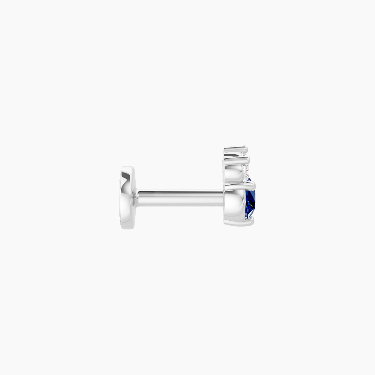 Sedna | 18k White Gold 5 mm 4.5 mm Sapphire & Diamond Nose Piercing