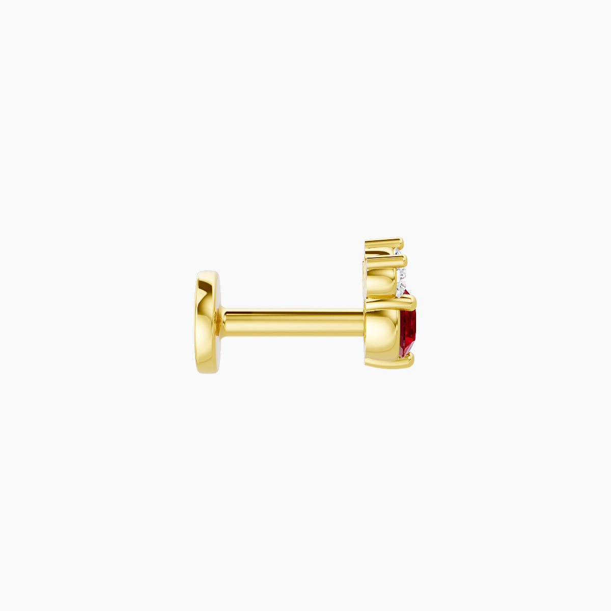 Sedna | 18k Yellow Gold 5 mm 4.5 mm Ruby & Diamond Nose Piercing