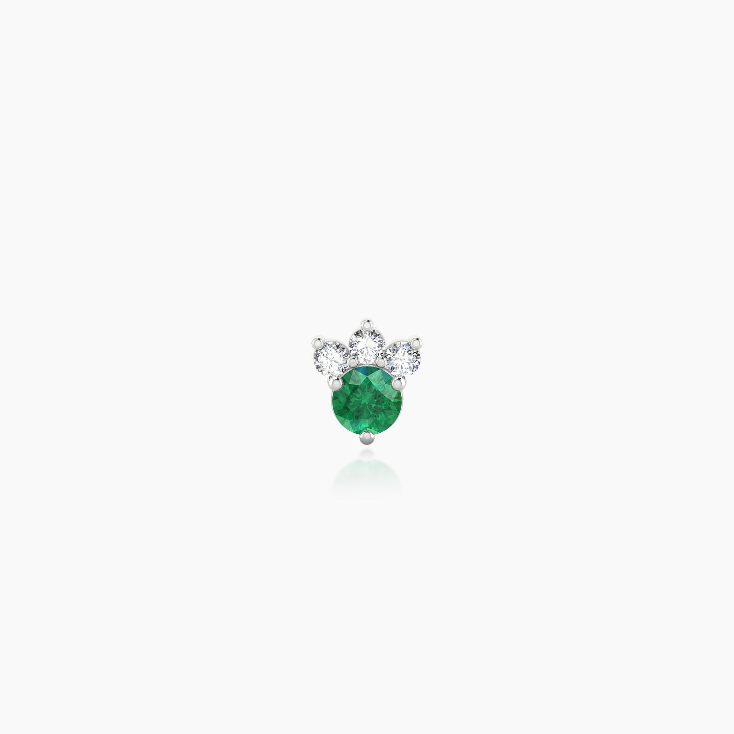 Sedna | 18k White Gold 5 mm 4.5 mm Emerald & Diamond Nose Piercing