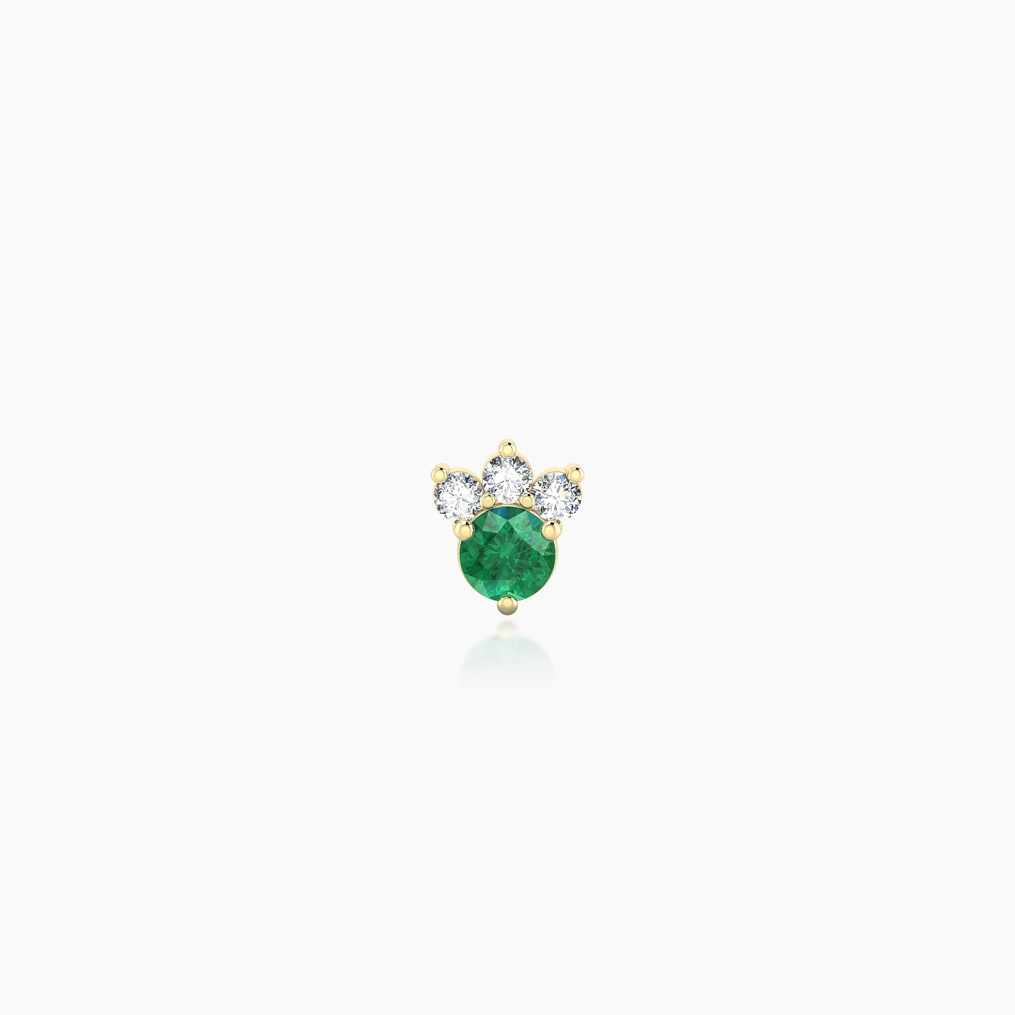 Sedna | 18k Yellow Gold 5 mm 4.5 mm Emerald & Diamond Nose Piercing