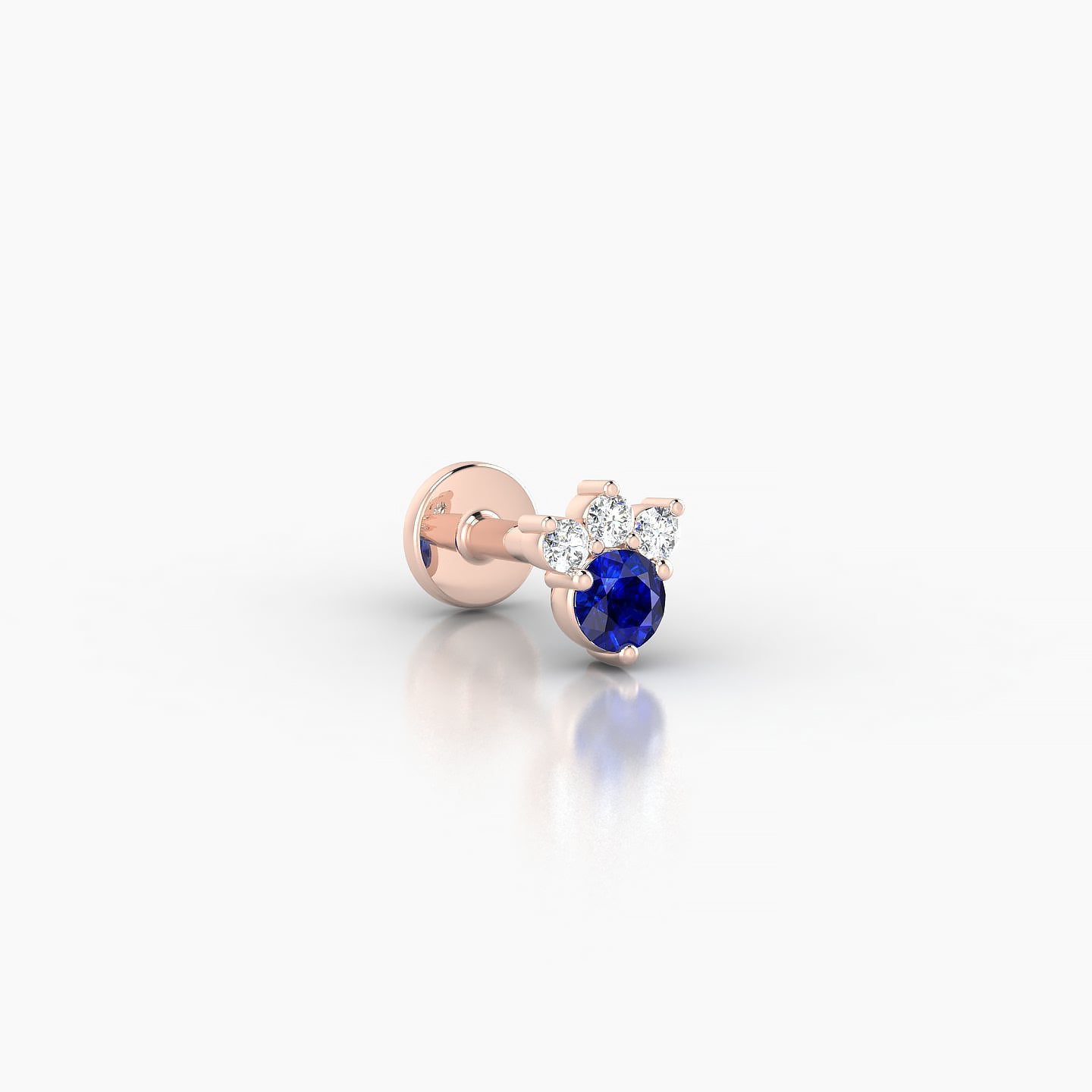 Sedna | 18k Rose Gold 5 mm 4.5 mm Sapphire & Diamond Nose Piercing