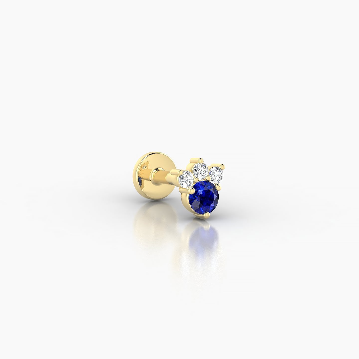 Sedna | 18k Yellow Gold 5 mm 4.5 mm Sapphire & Diamond Nose Piercing