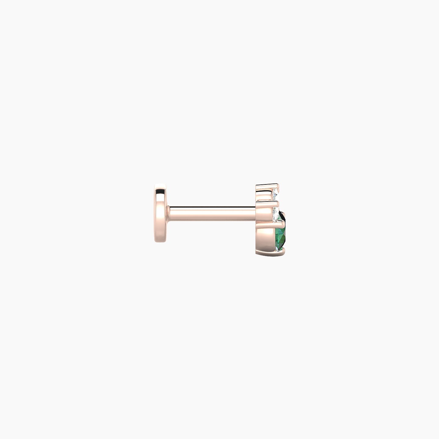 Sedna | 18k Rose Gold 5 mm 4.5 mm Emerald & Diamond Nose Piercing
