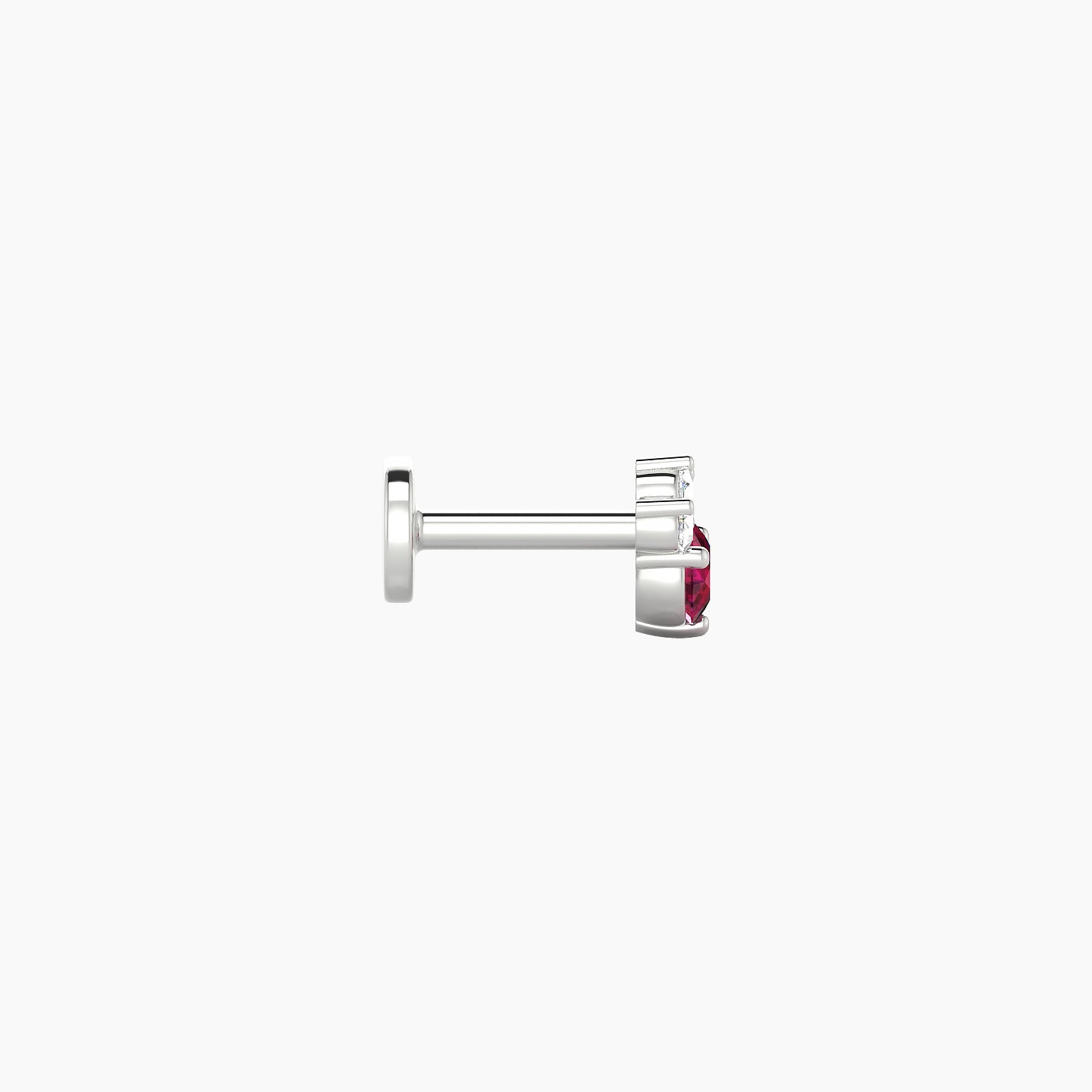 Sedna | 18k White Gold 5 mm 4.5 mm Ruby & Diamond Nose Piercing