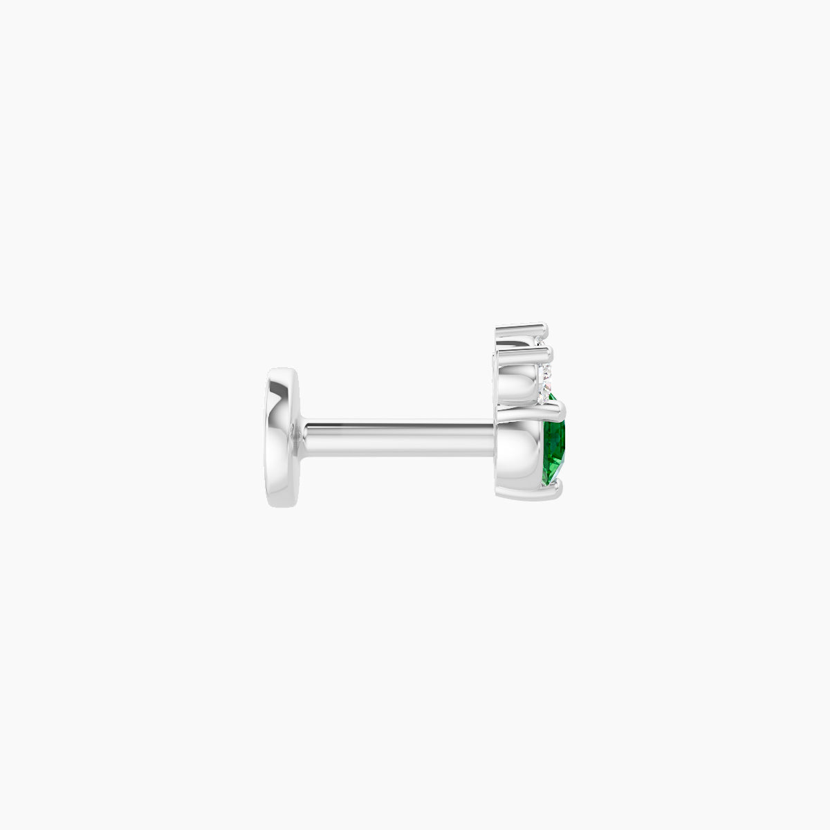 Sedna | 18k White Gold 5 mm 4.5 mm Emerald & Diamond Piercing