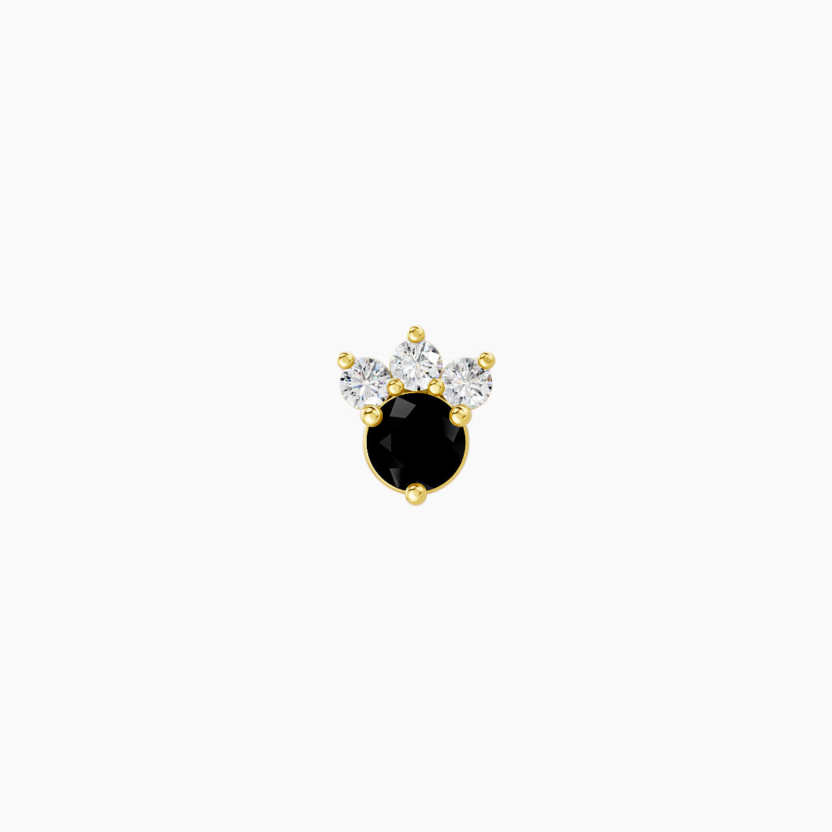 Sedna | 18k Yellow Gold 5 mm 4.5 mm Black Diamond & Diamond Piercing