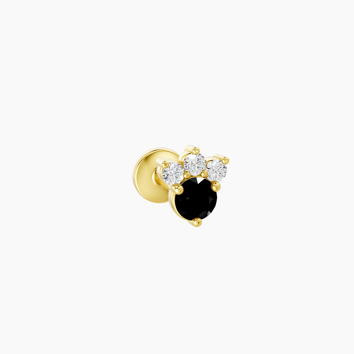 Sedna | 18k Yellow Gold 5 mm 4.5 mm Black Diamond & Diamond Piercing