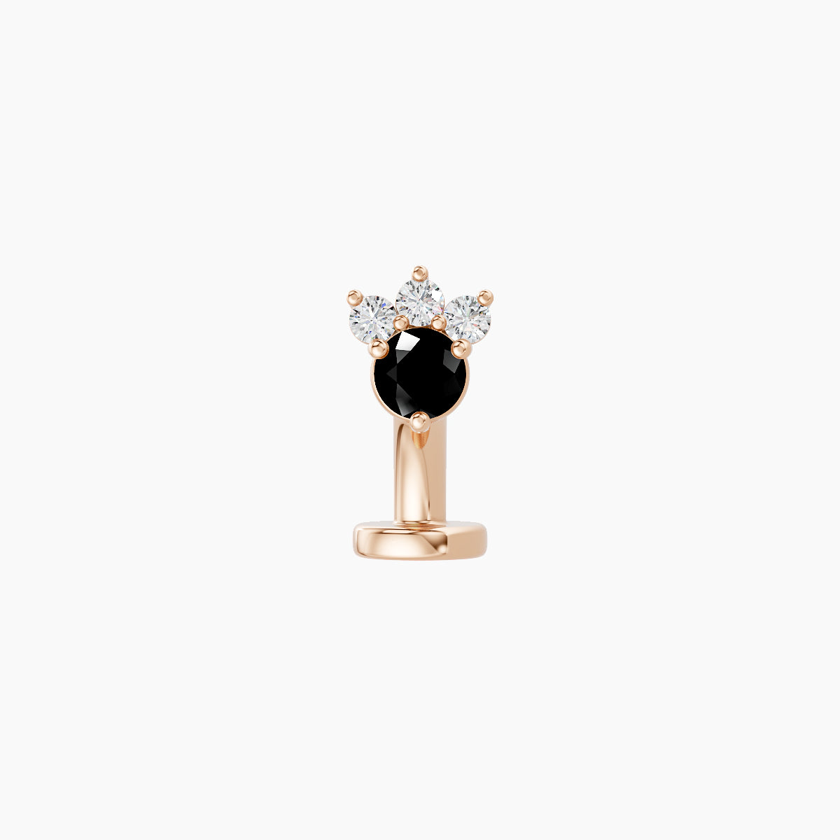 Sedna | 18k Rose Gold 6 mm 4.5 mm Black Diamond & Diamond Floating Navel Piercing