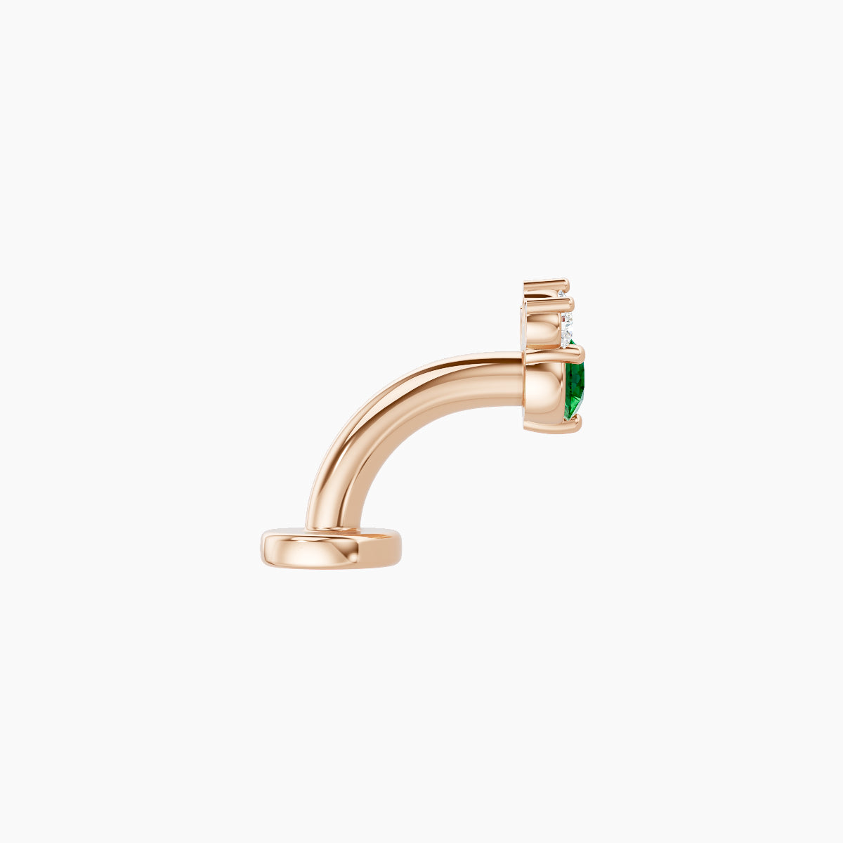 Sedna | 18k Rose Gold 6 mm 4.5 mm Emerald & Diamond Floating Navel Piercing