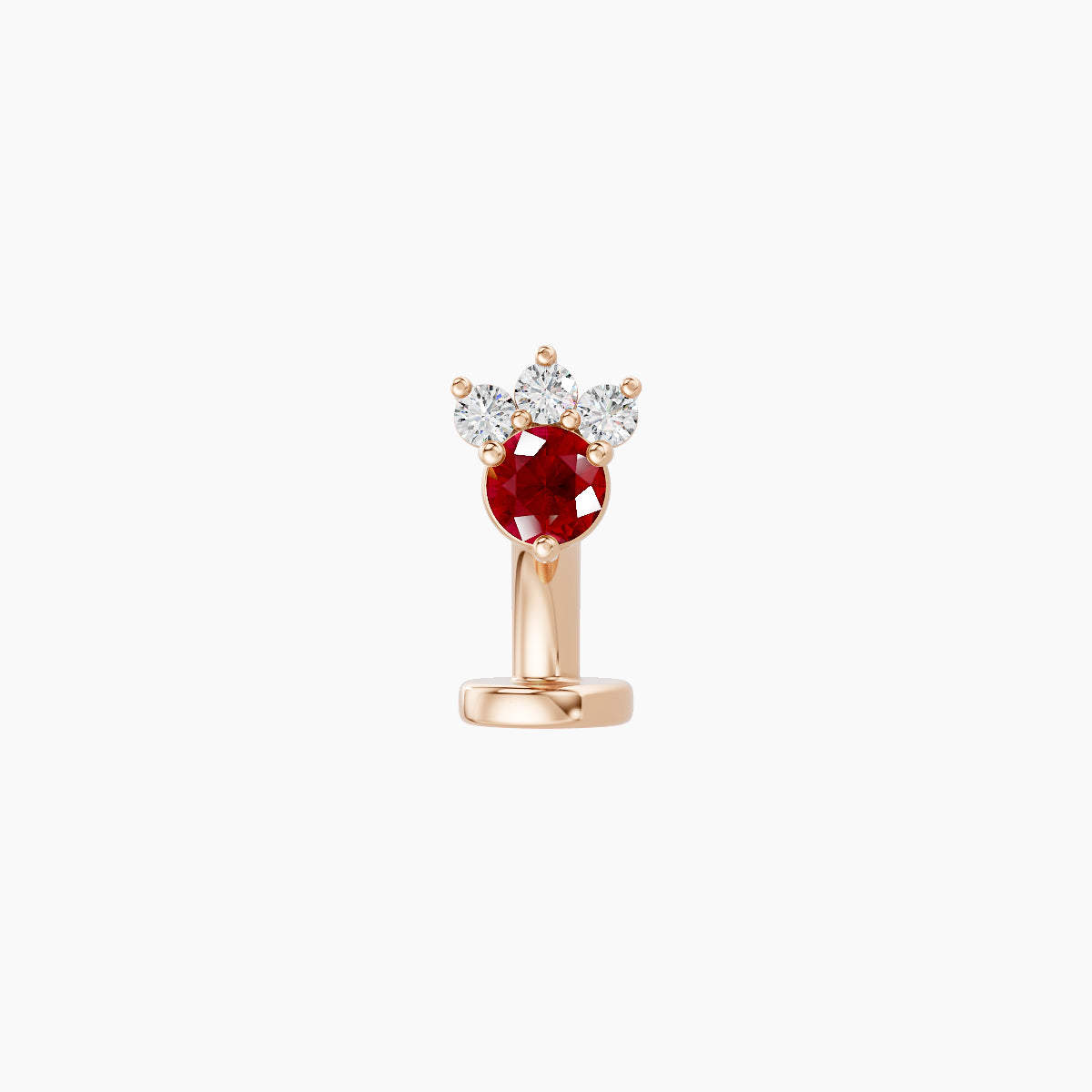 Sedna | 18k Rose Gold 6 mm 4.5 mm Ruby & Diamond Floating Navel Piercing