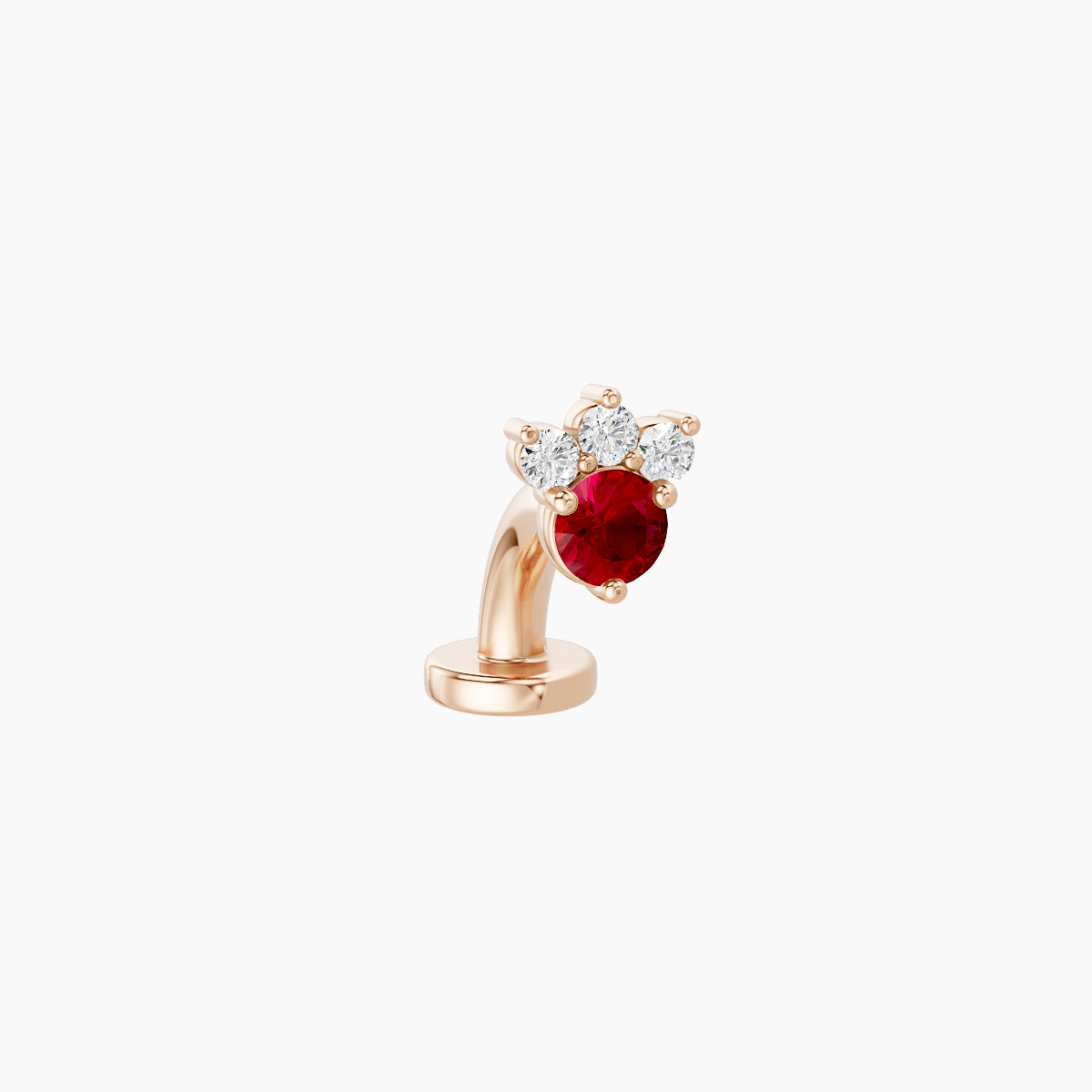Sedna | 18k Rose Gold 6 mm 4.5 mm Ruby & Diamond Floating Navel Piercing