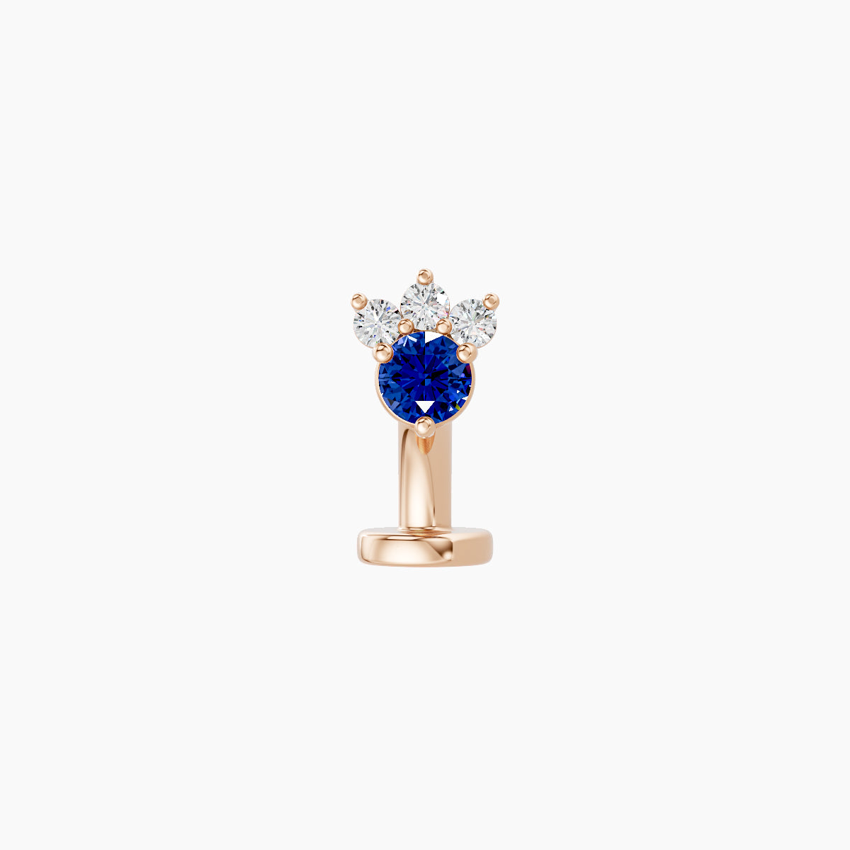 Sedna | 18k Rose Gold 6 mm 4.5 mm Sapphire & Diamond Floating Navel Piercing