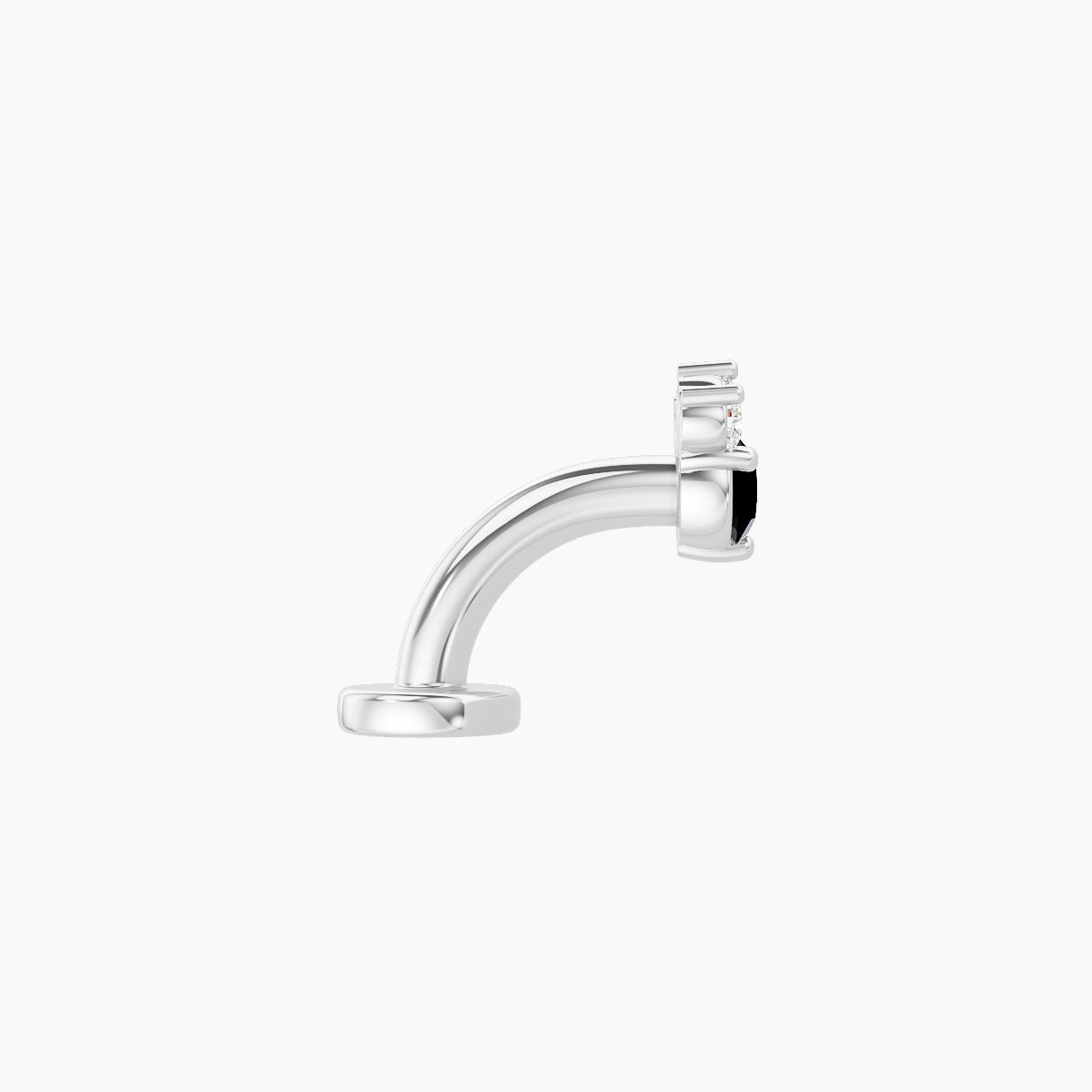 Sedna | 18k White Gold 6 mm 4.5 mm Black Diamond & Diamond Floating Navel Piercing