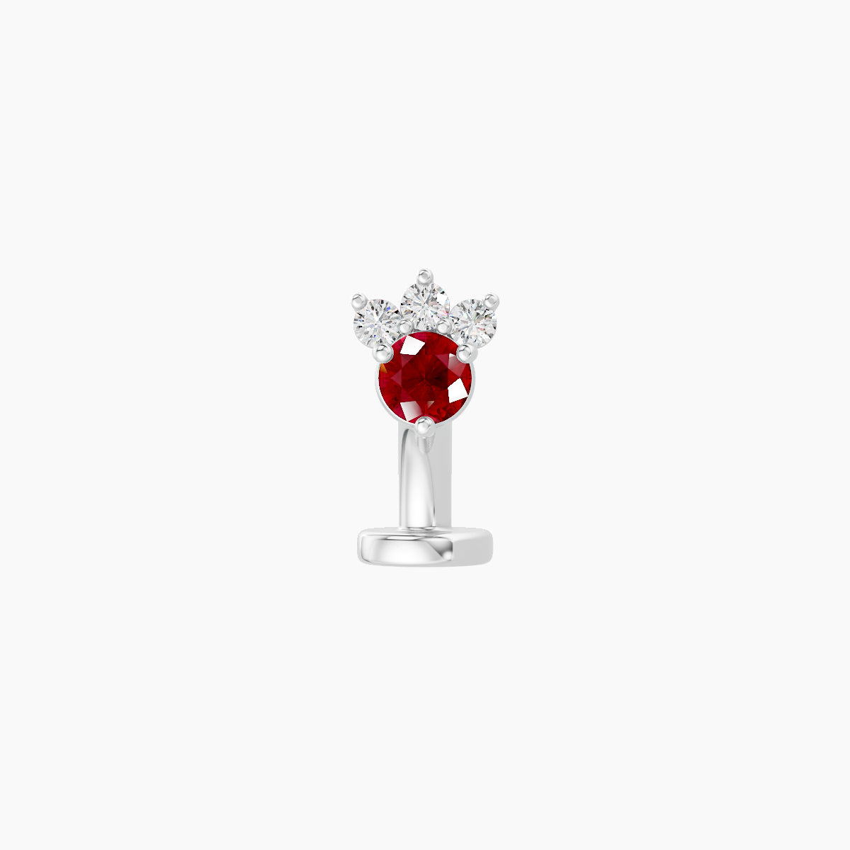 Sedna | 18k White Gold 6 mm 4.5 mm Ruby & Diamond Floating Navel Piercing