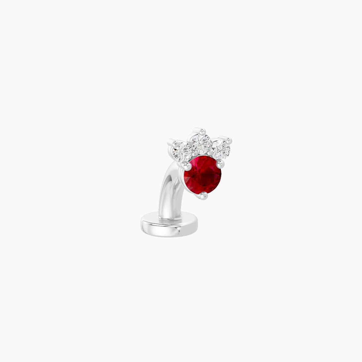 Sedna | 18k White Gold 6 mm 4.5 mm Ruby & Diamond Floating Navel Piercing