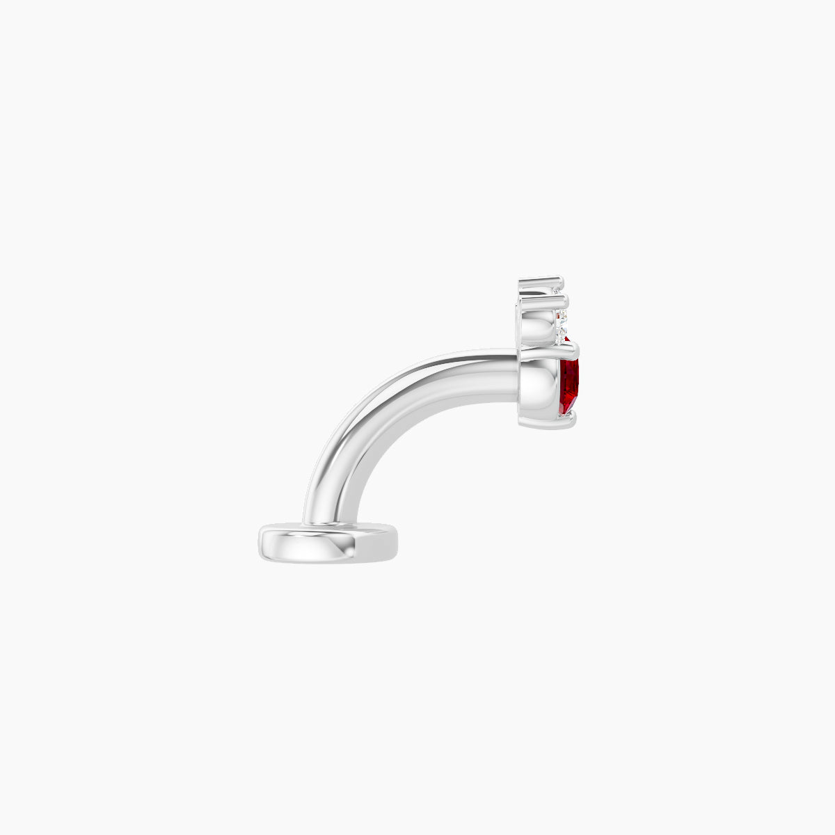 Sedna | 18k White Gold 6 mm 4.5 mm Ruby & Diamond Floating Navel Piercing