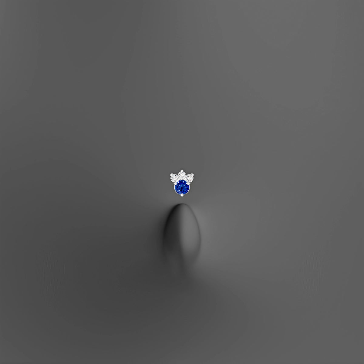 Sedna | 18k White Gold 6 mm 4.5 mm Sapphire & Diamond Floating Navel Piercing