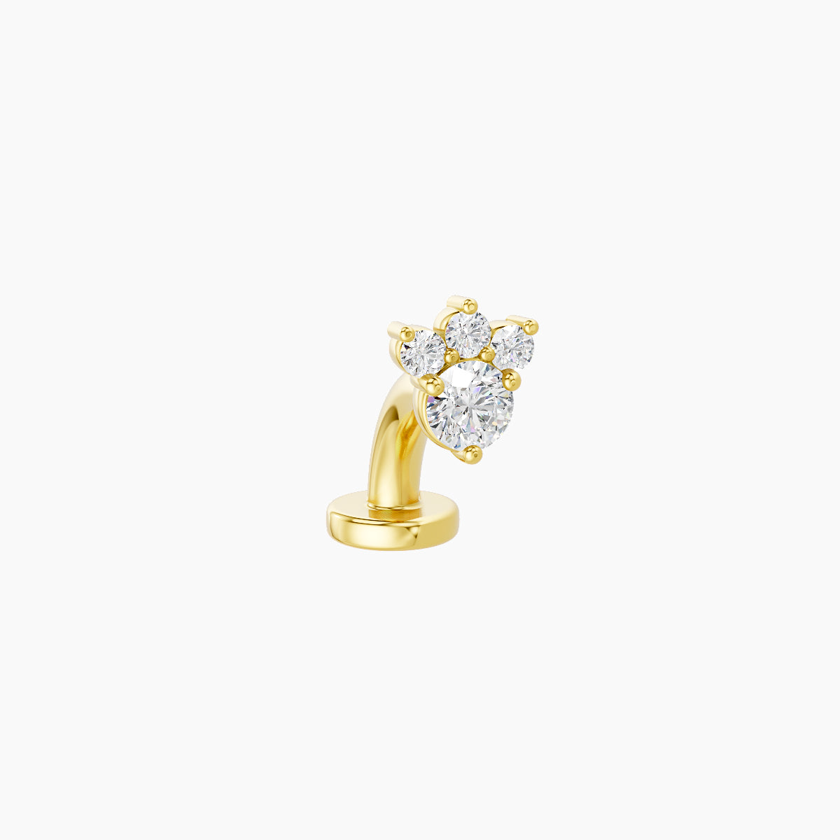Sedna | 18k Yellow Gold 5 mm 6 mm Diamond Floating Navel Piercing